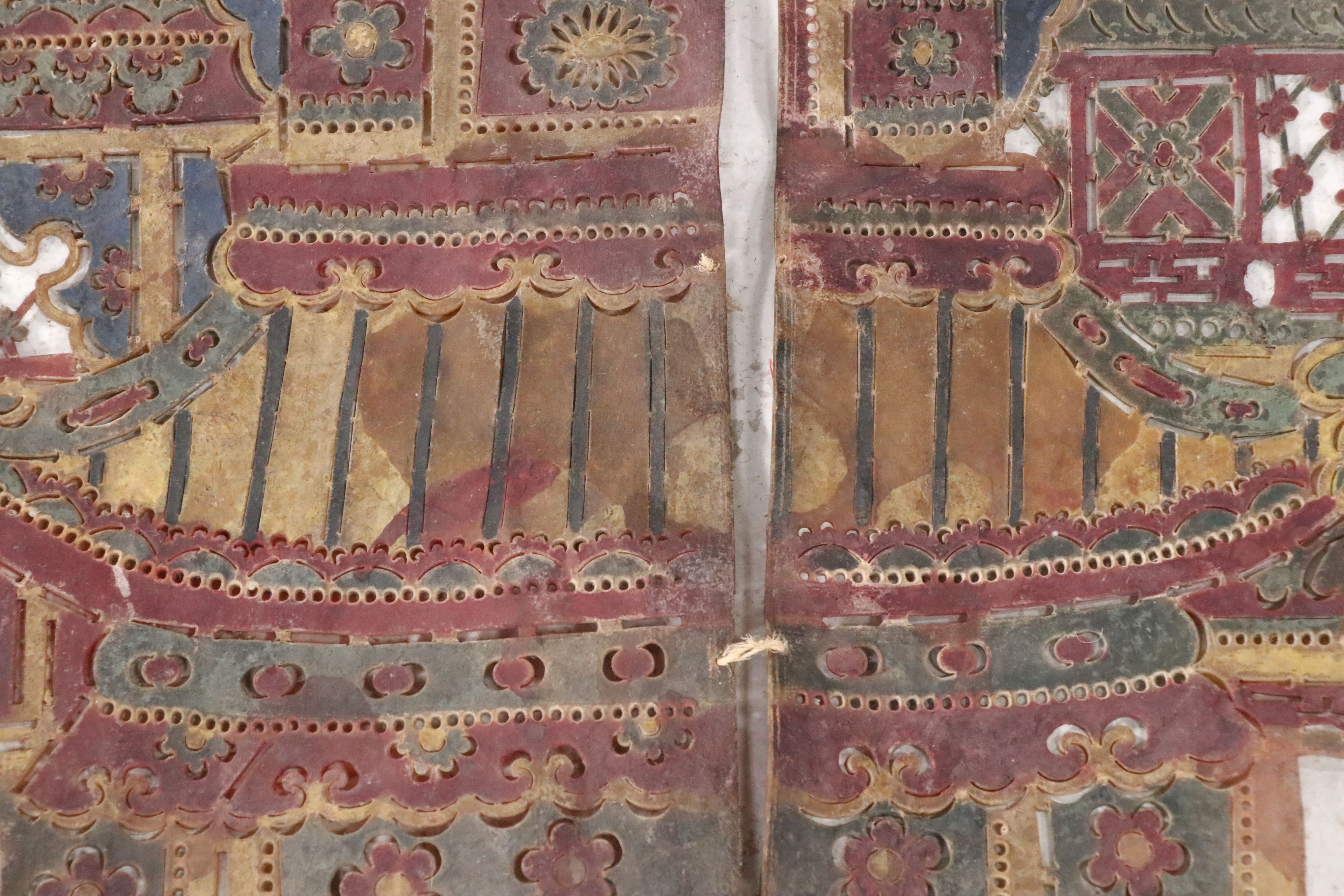 Chinese Palace Shadow Puppet Backdrop, Circa 1870