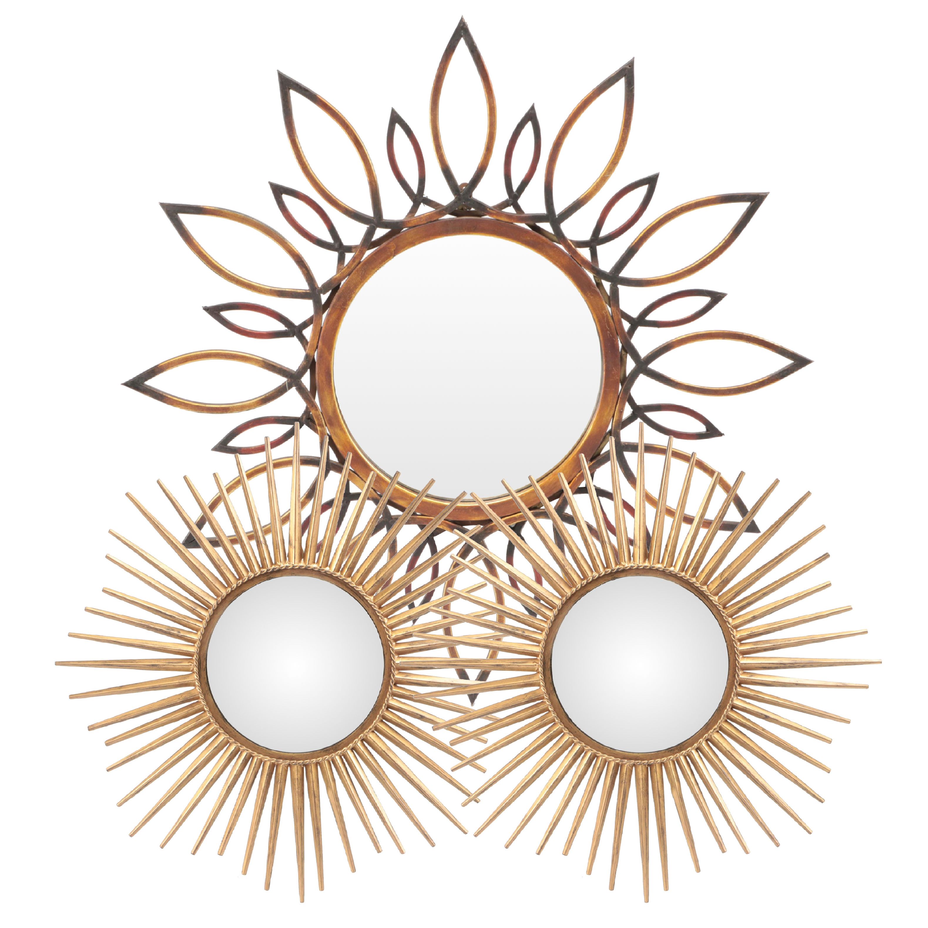 Ballard Designs Brass Finish Metal Sunburst Mirrors with Other Sunburst Mirror