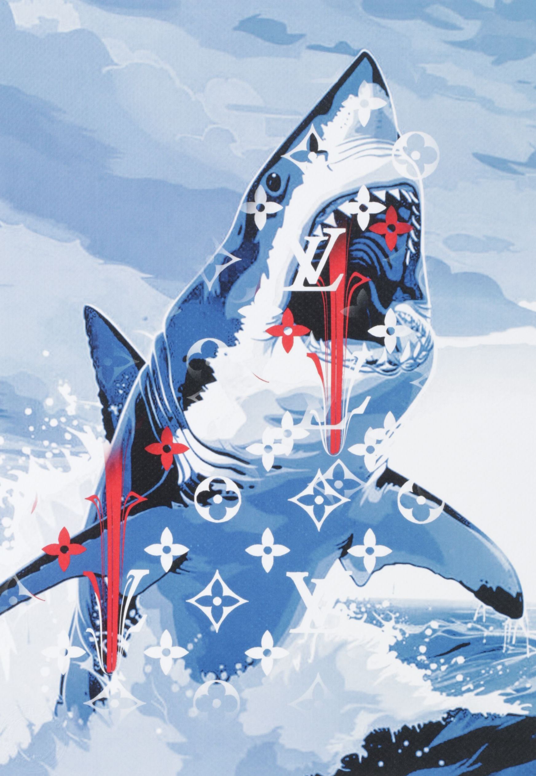Death NYC Pop Art Digital Graphic Print Featuring Louis Vuitton x Shark, 2025