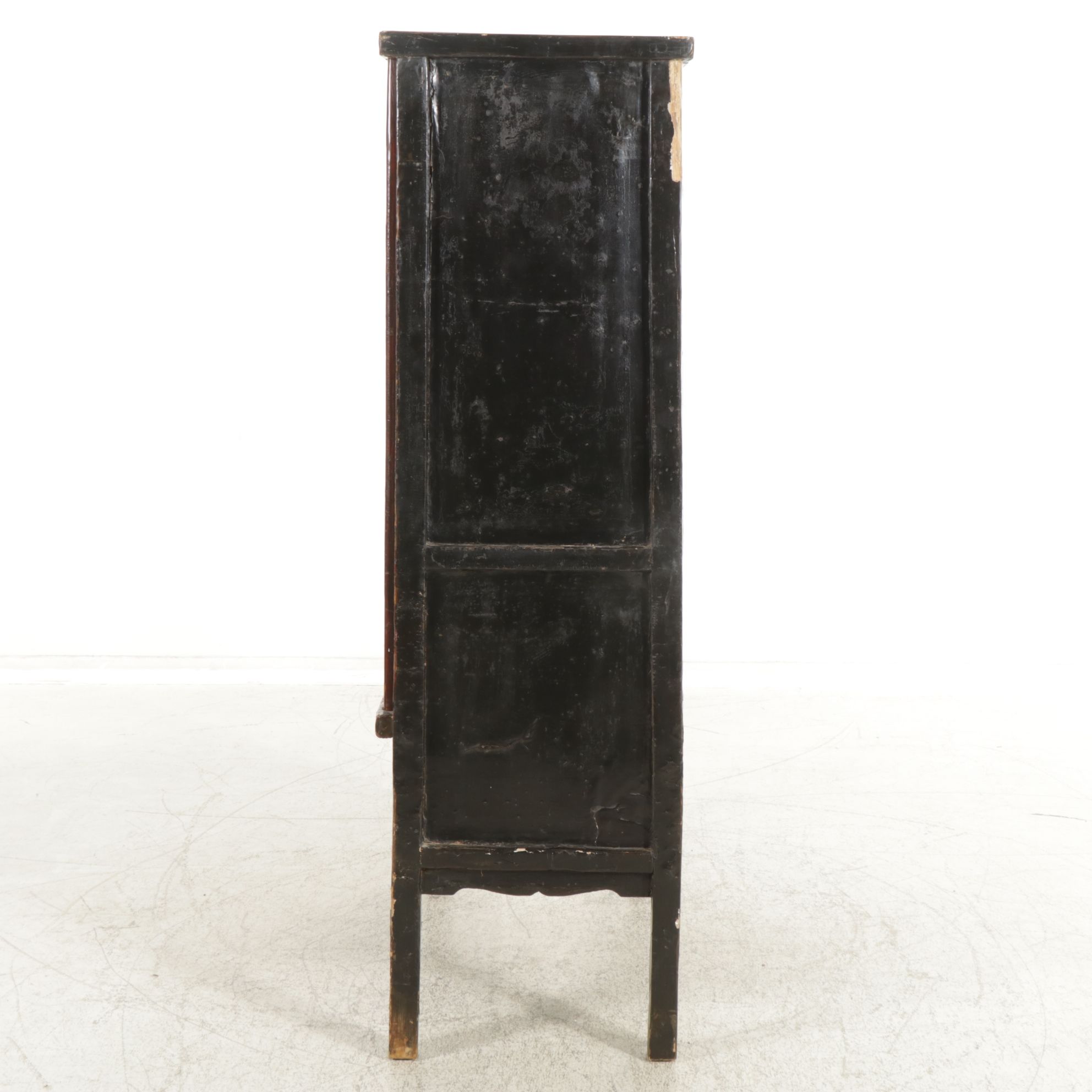 Rustic Chinese Qing Dynasty Painted Wood Cabinet, 19th Century