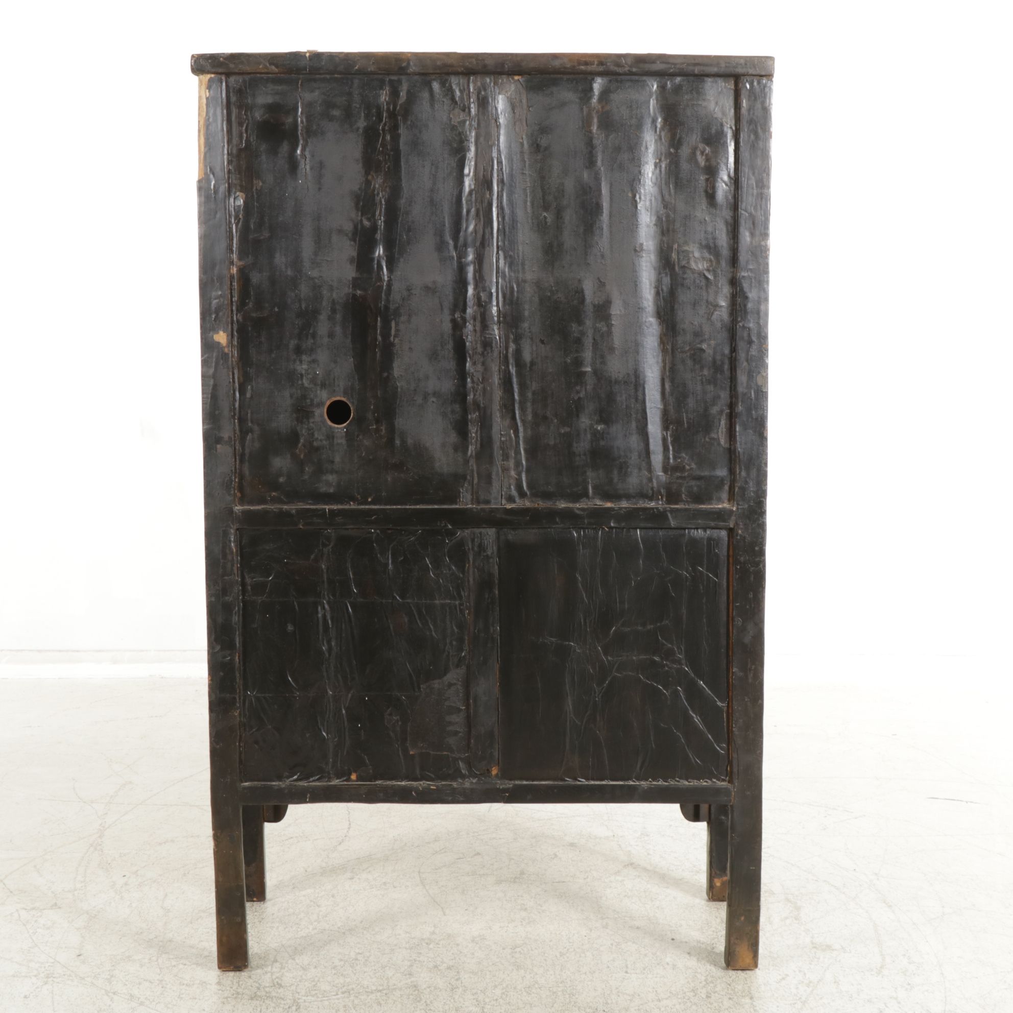 Rustic Chinese Qing Dynasty Painted Wood Cabinet, 19th Century