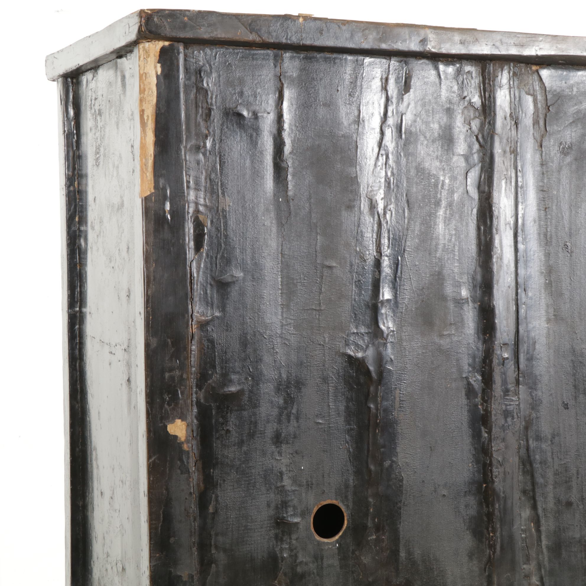 Rustic Chinese Qing Dynasty Painted Wood Cabinet, 19th Century