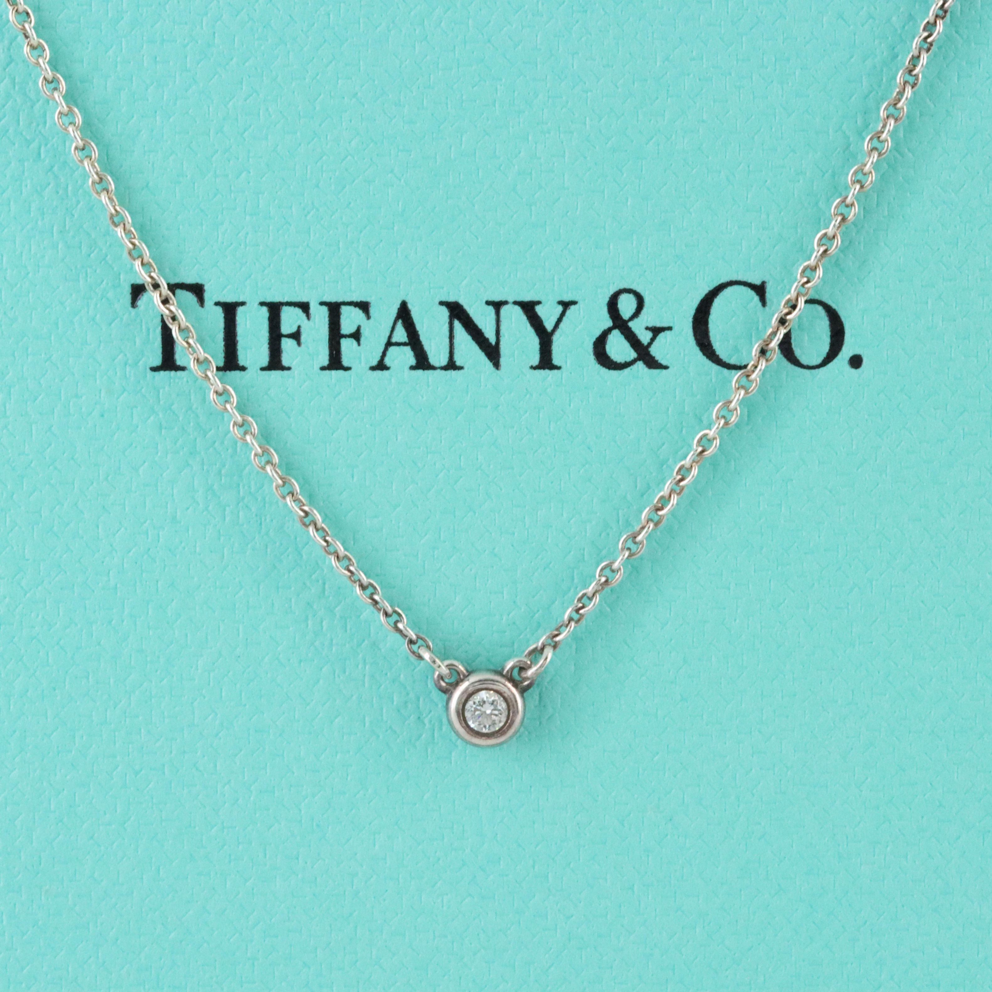 Elsa Peretti for Tiffany & Co. 0.03 CT Diamond By the Yard Sterling Necklace