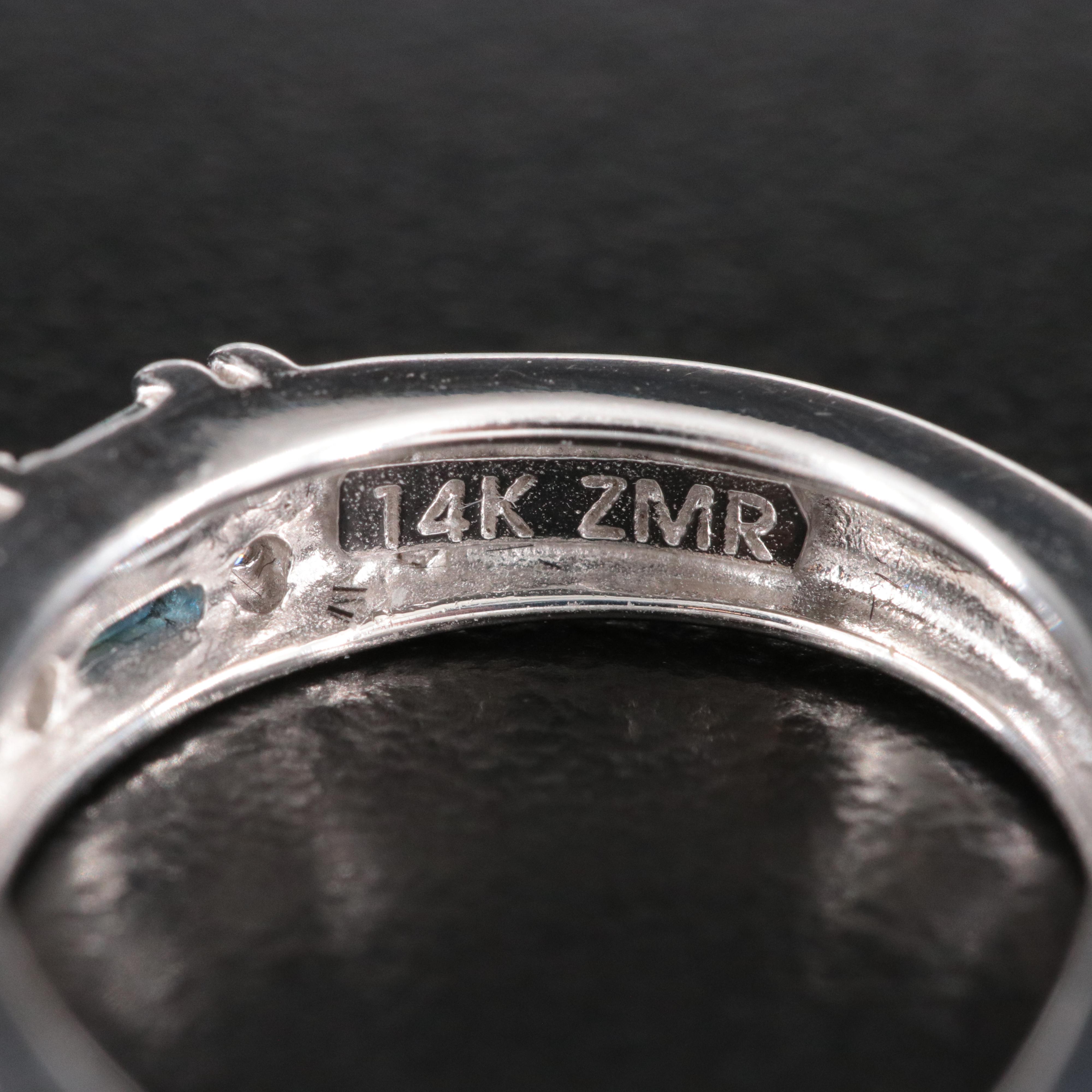 14K Sapphire and Diamond Hoop Earrings