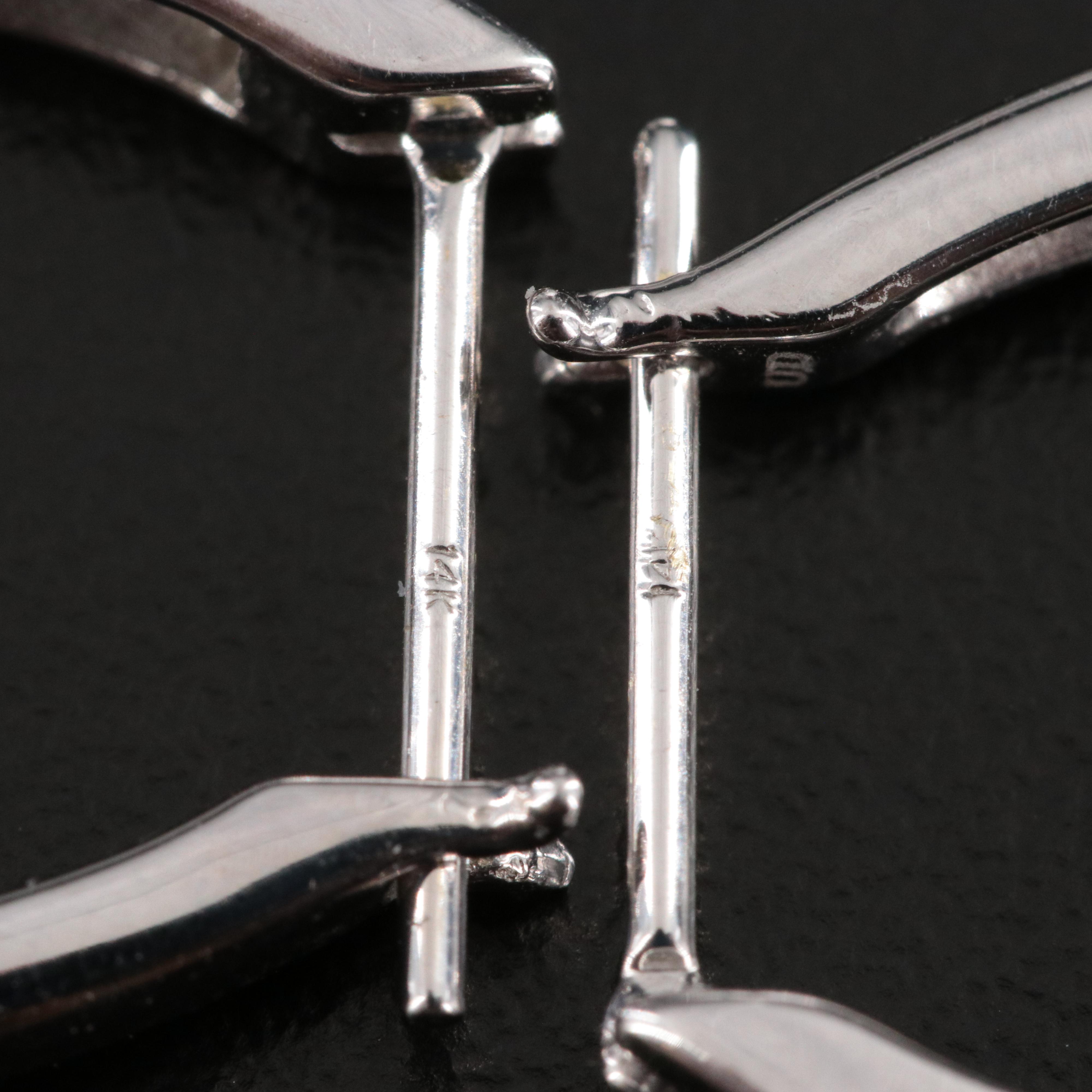 14K Sapphire and Diamond Hoop Earrings