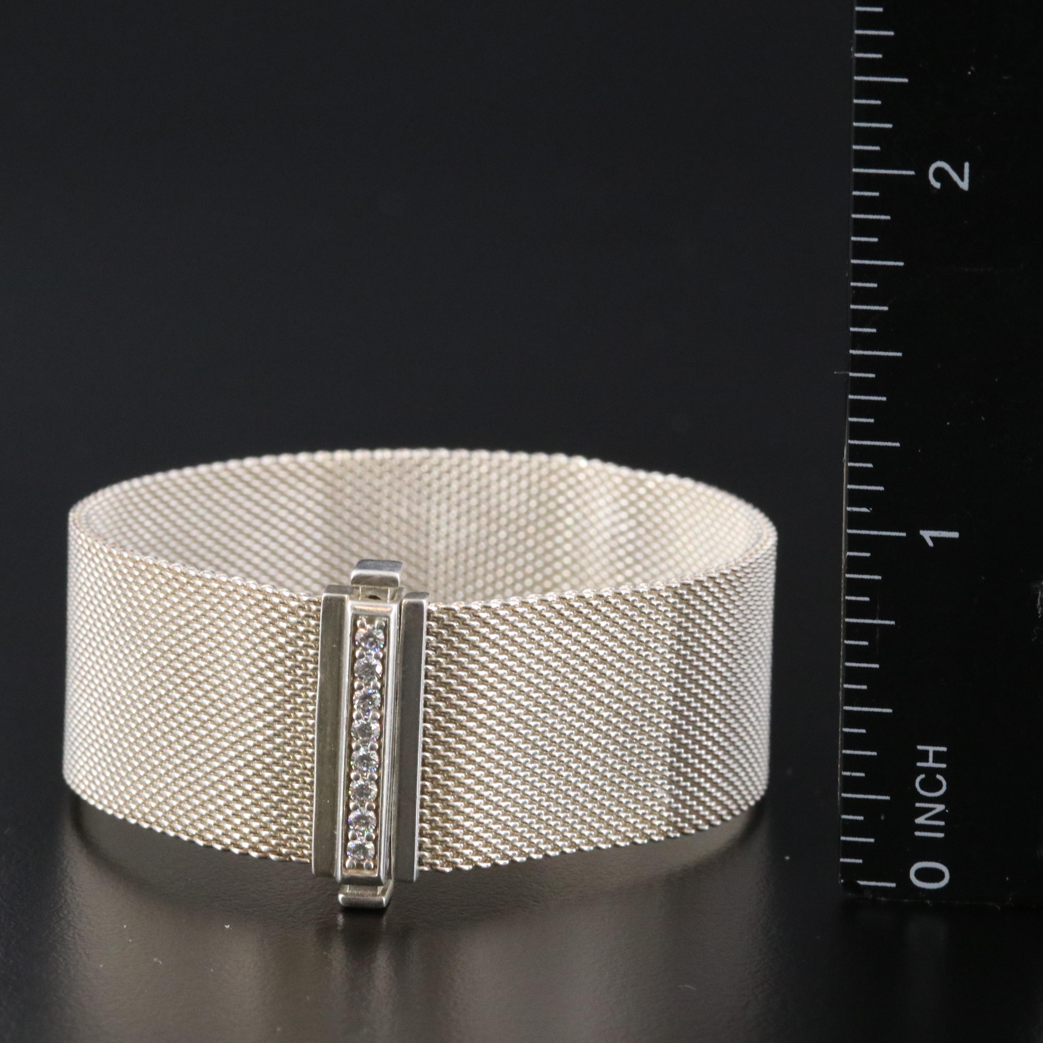Tiffany & Co. Somerset Sterling 0.24 CTW Diamond Mesh Bracelet