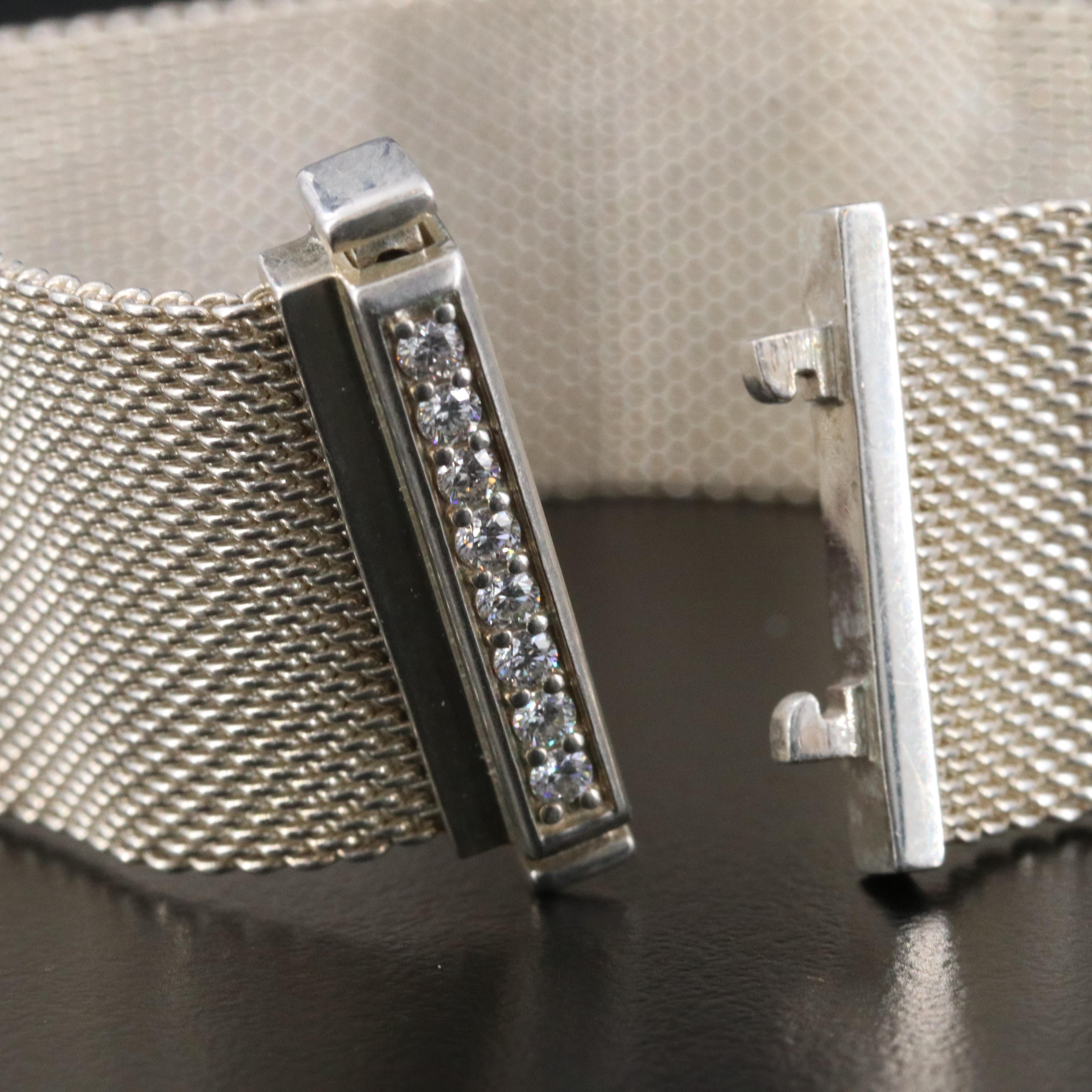 Tiffany & Co. Somerset Sterling 0.24 CTW Diamond Mesh Bracelet