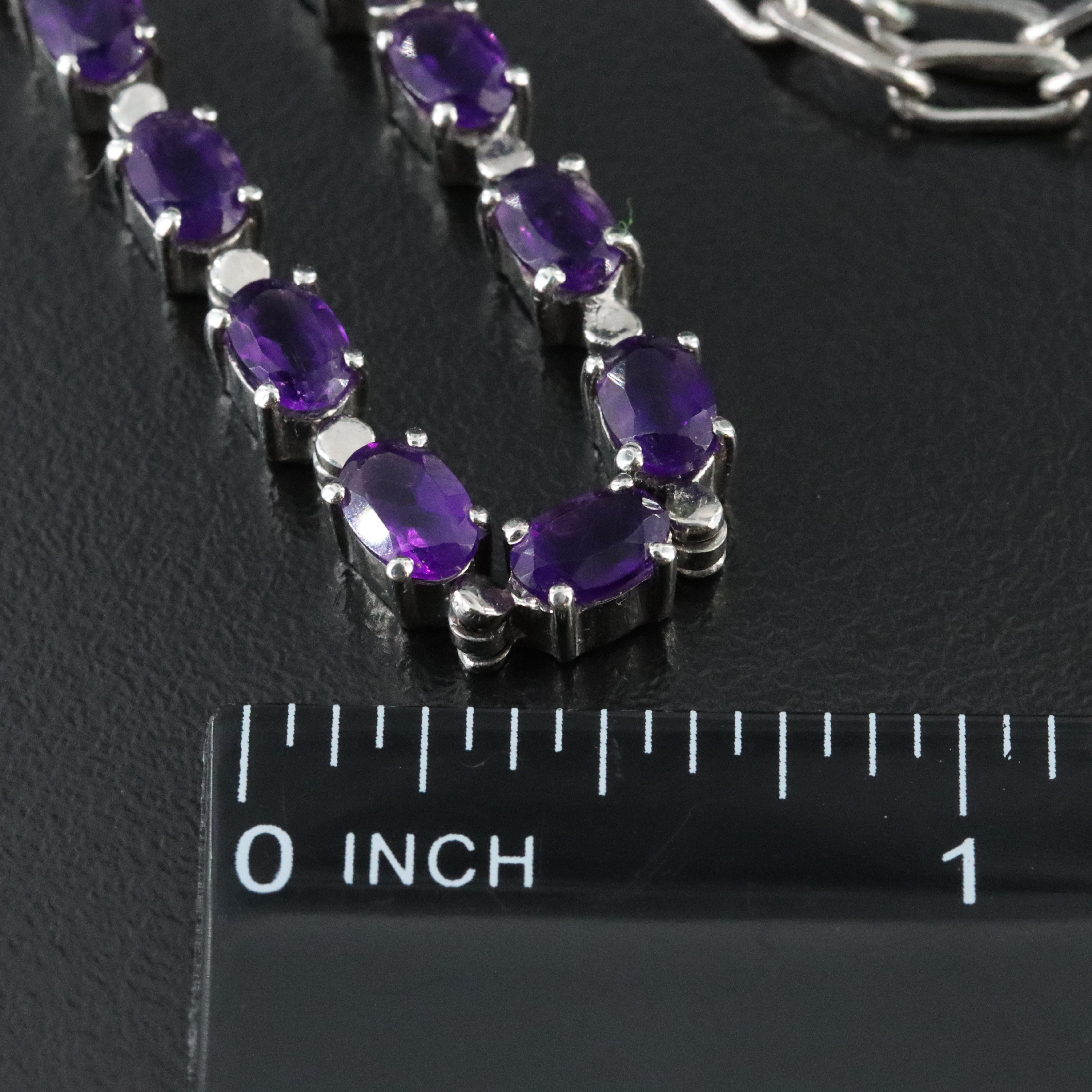 Amethyst and Cable Chain Necklace