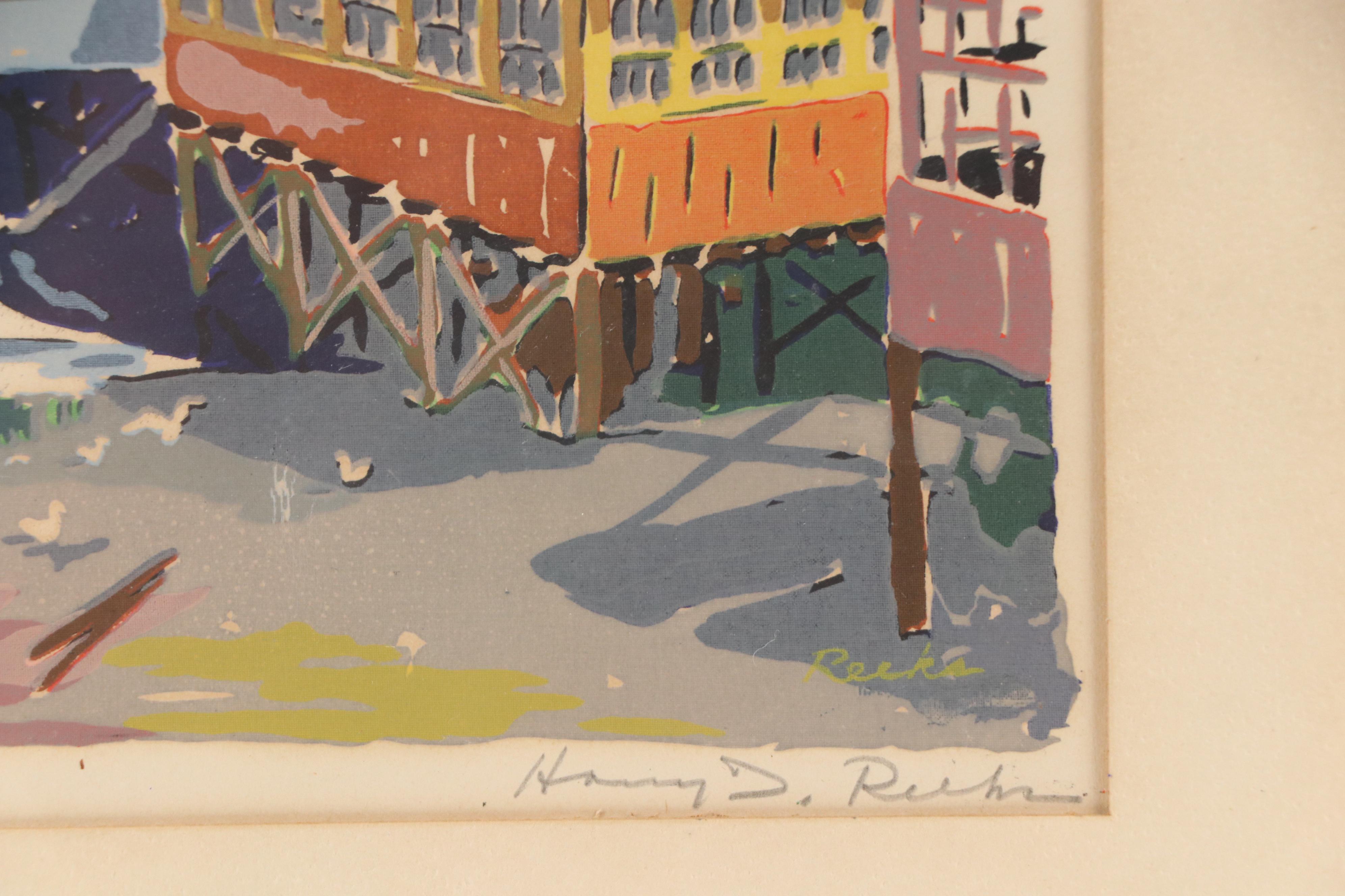 Harry Del Reeks Coastal Serigraph "Monterey," 20th Century