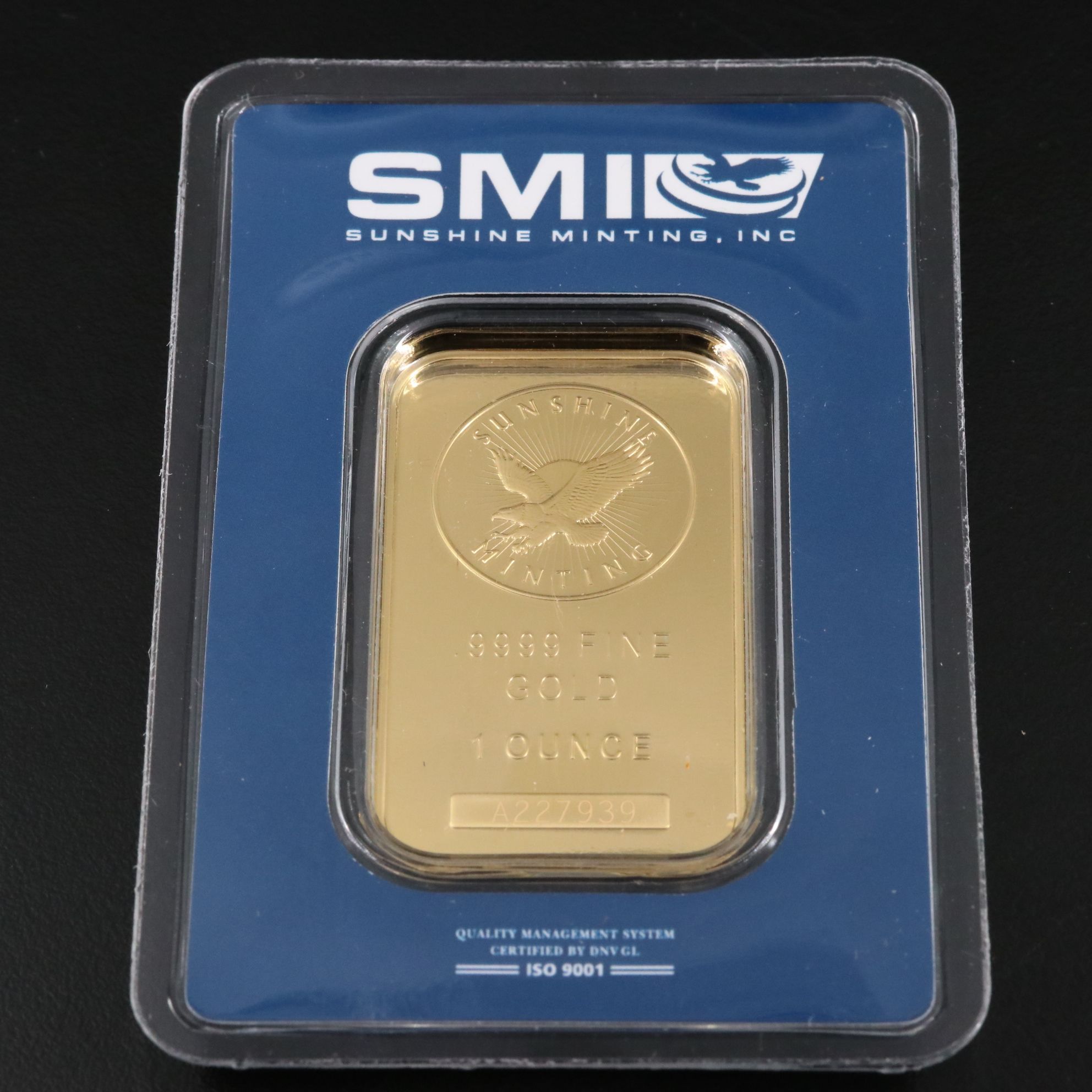 Sunshine Mining One Troy Ounce .9999 Fine Gold Bar