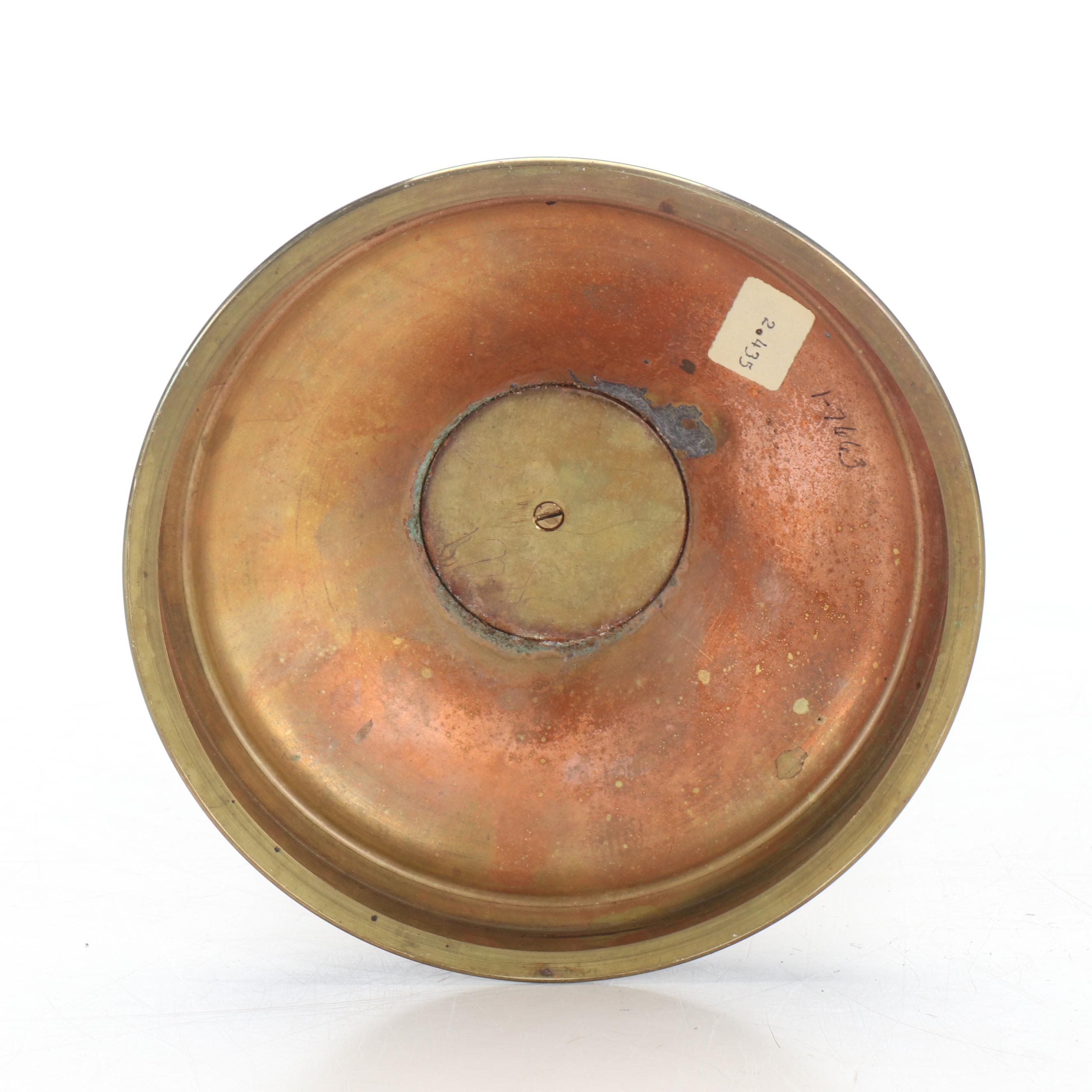 Brass Reflector Candlestick Pair, Vintage