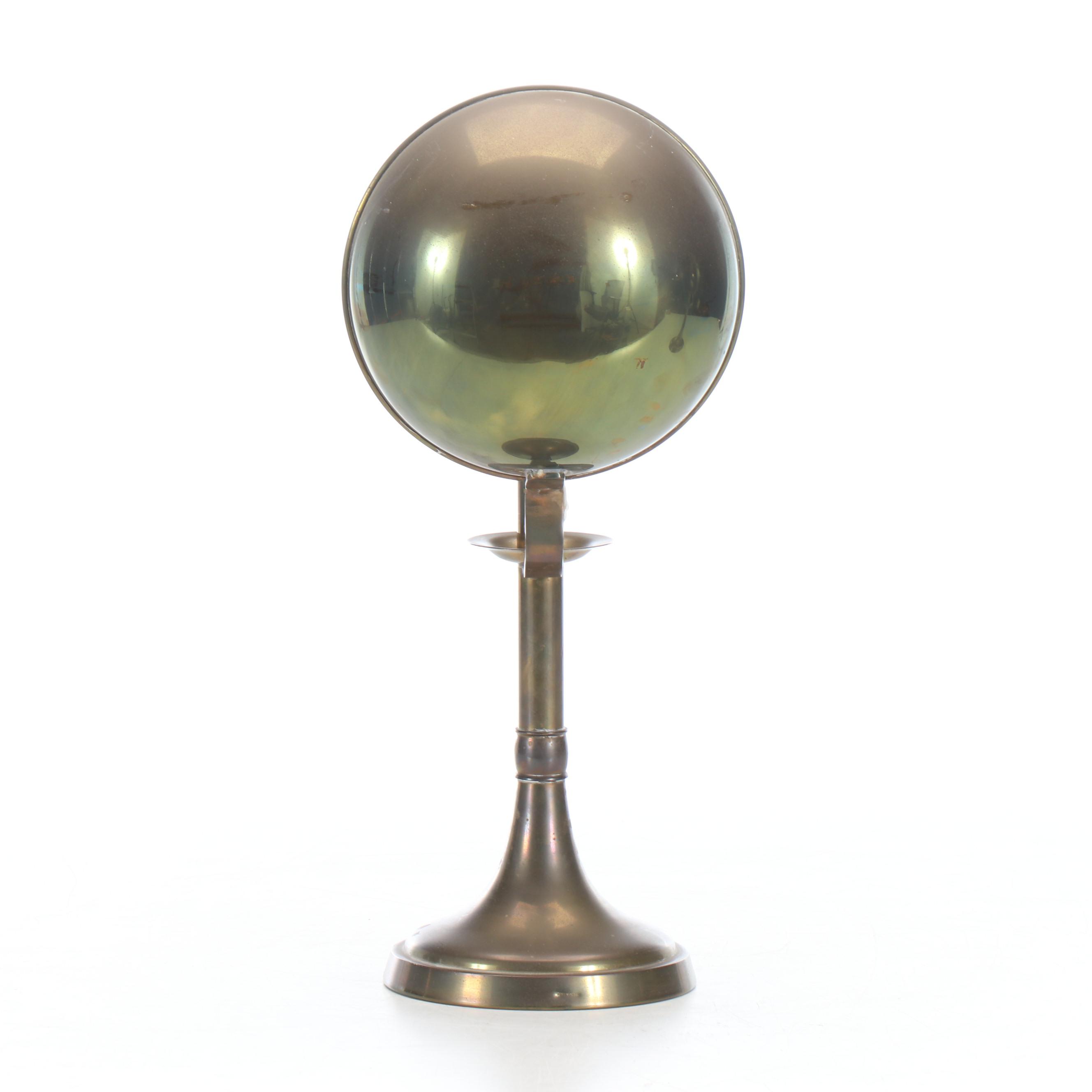 Brass Reflector Candlestick Pair, Vintage