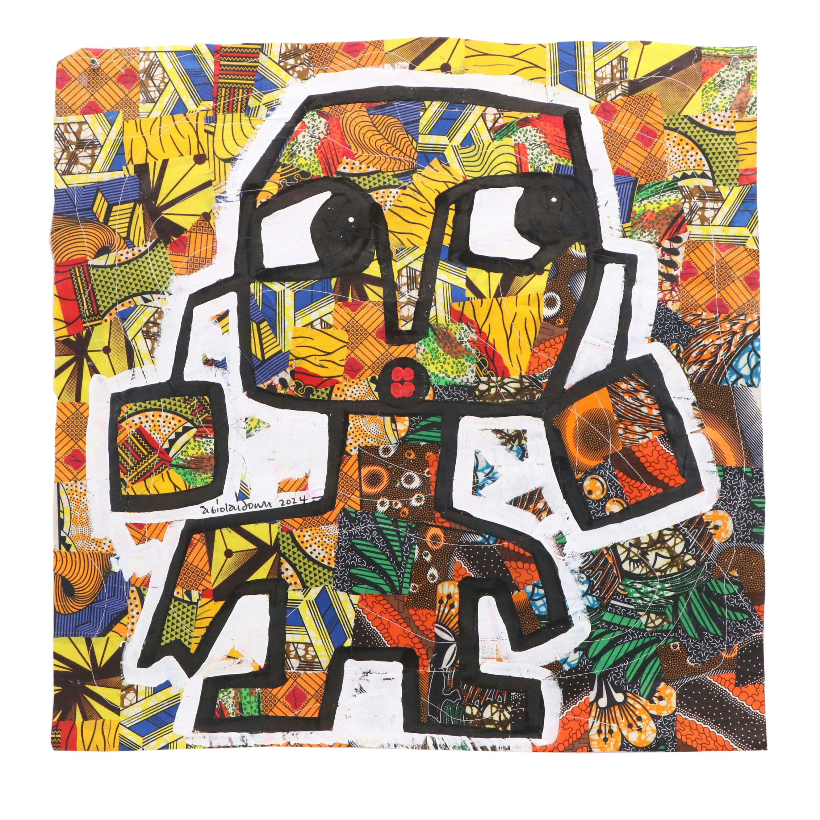 Abiola Idowu Modern Mixed Media Painting "Sensawe to Love," 2024