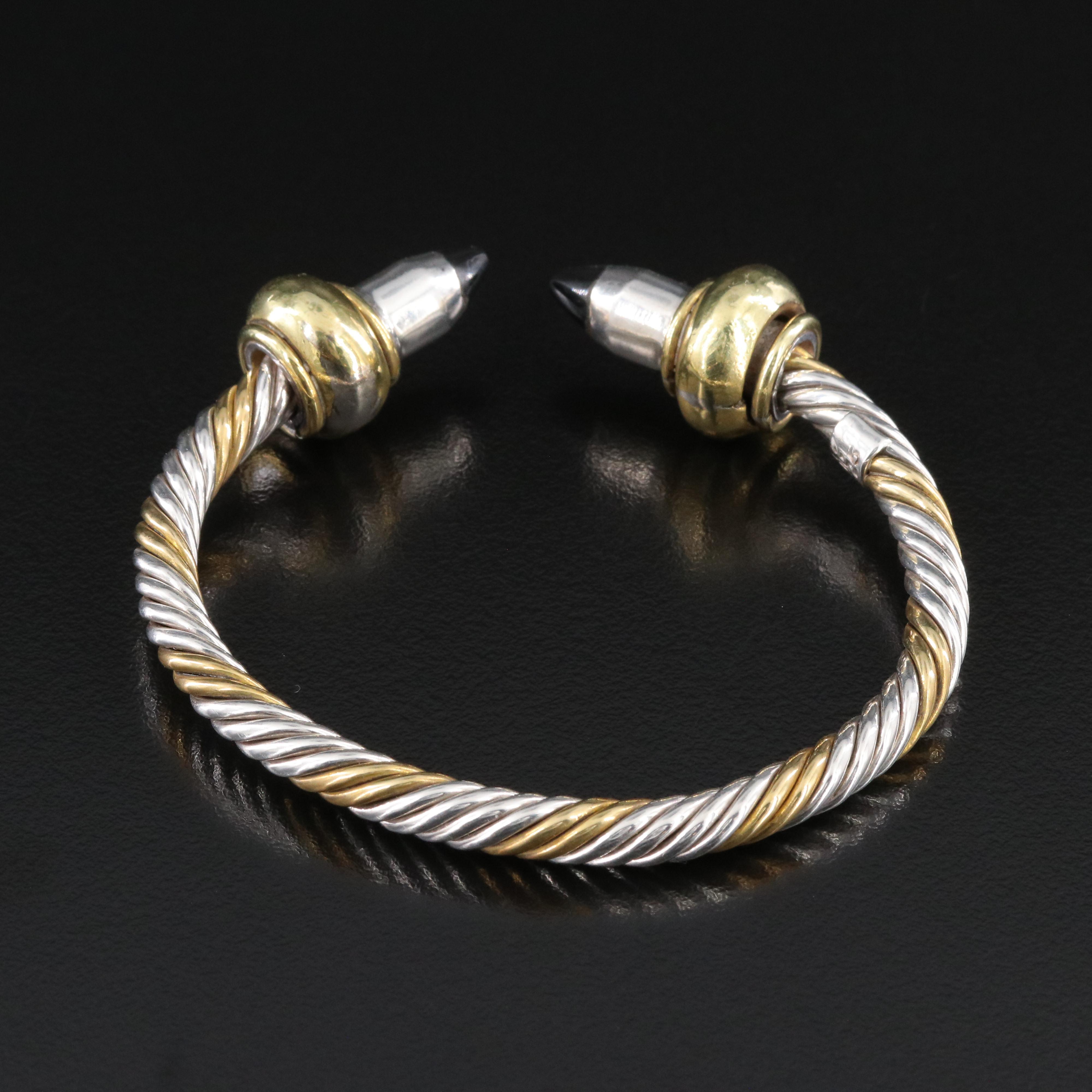 Mexican Two-Tone Torque Cuff Including Sterling