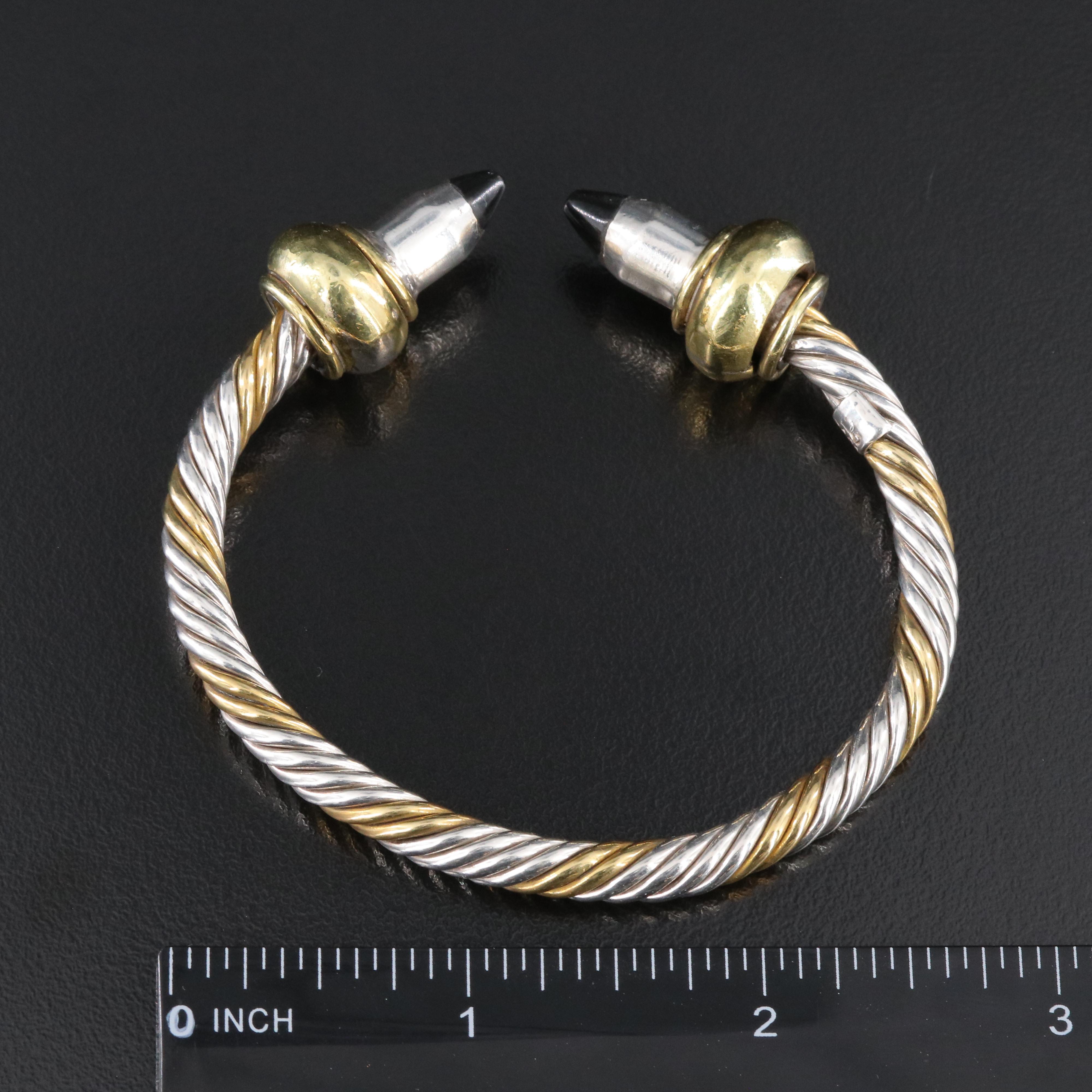 Mexican Two-Tone Torque Cuff Including Sterling