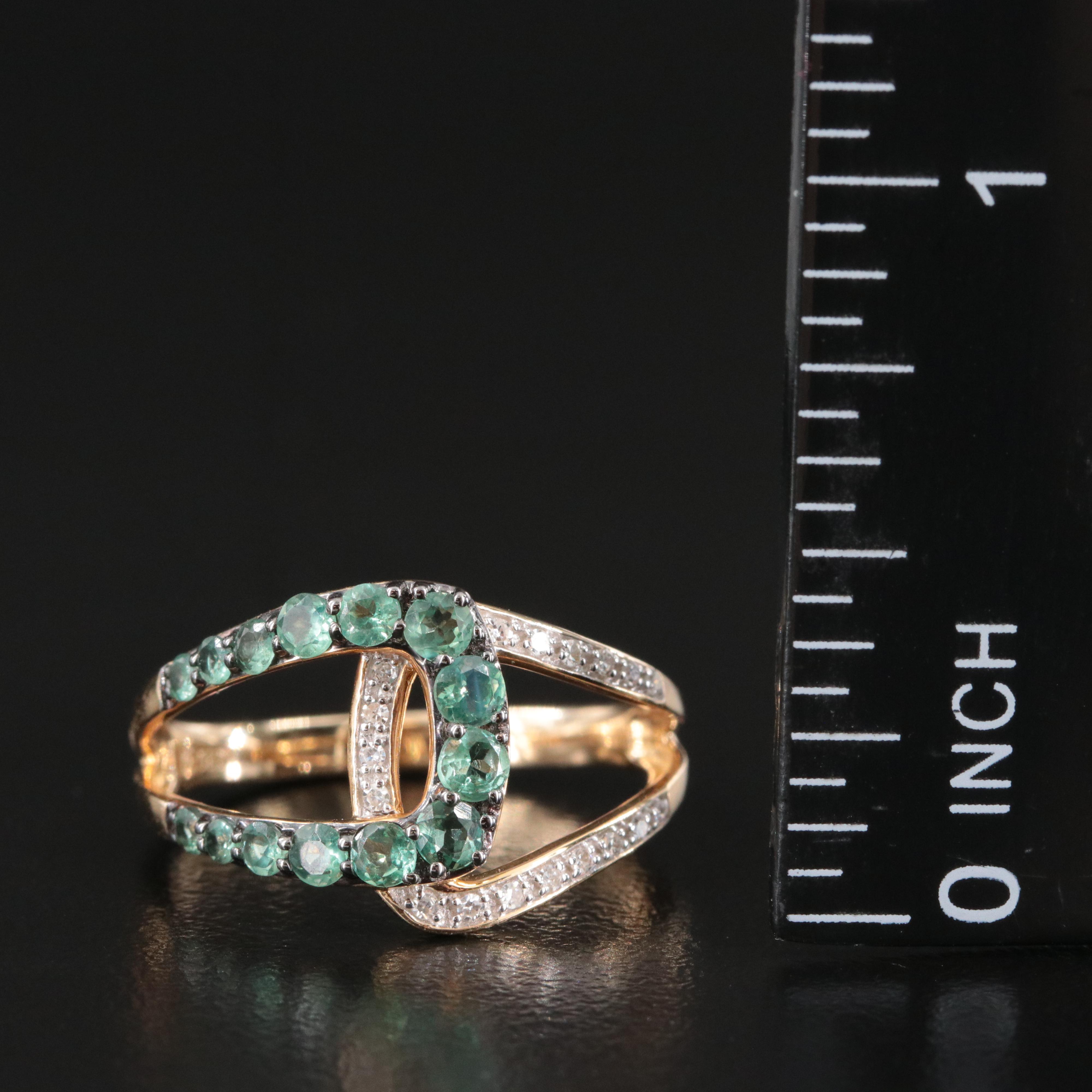 14K Alexandrite and Diamond Ring