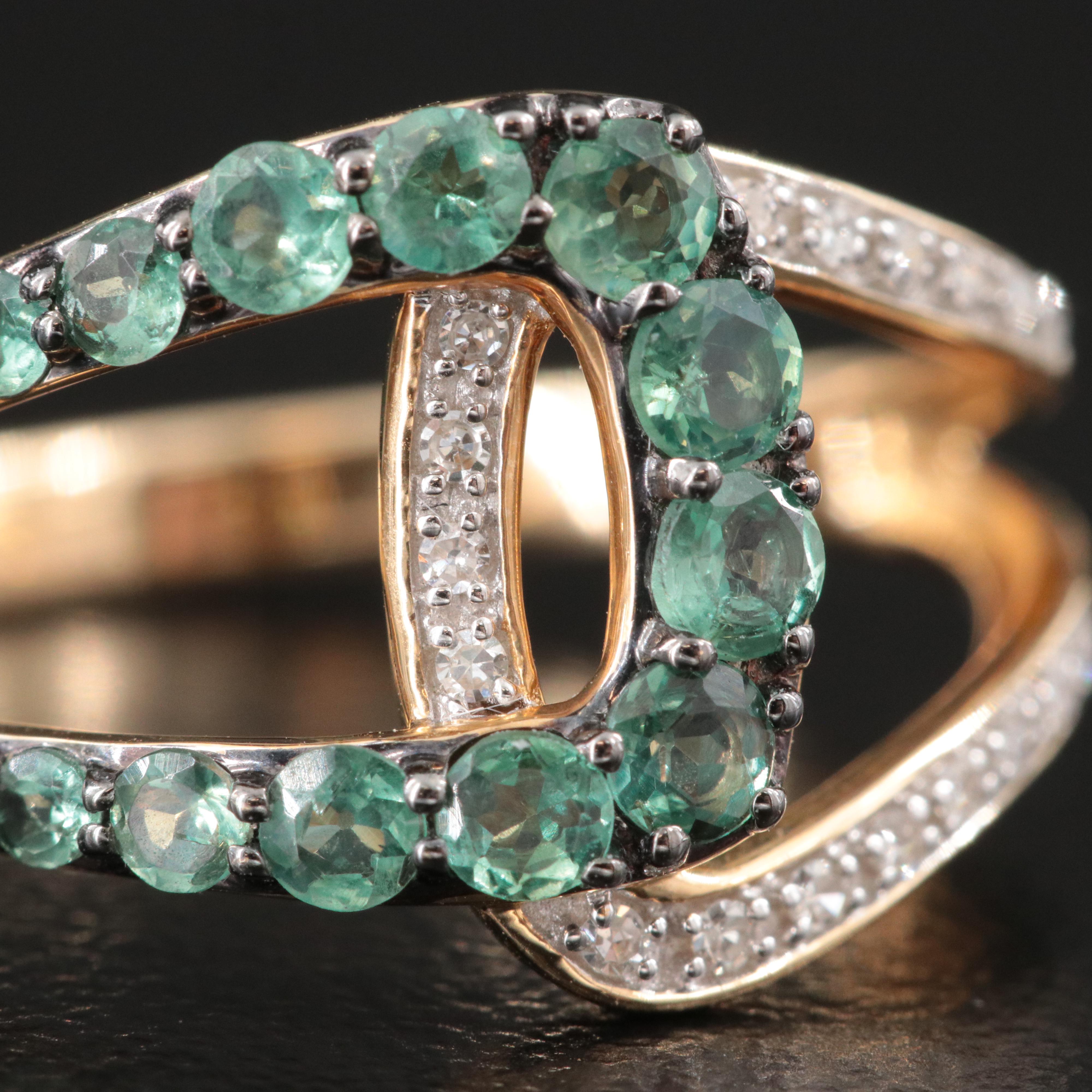 14K Alexandrite and Diamond Ring