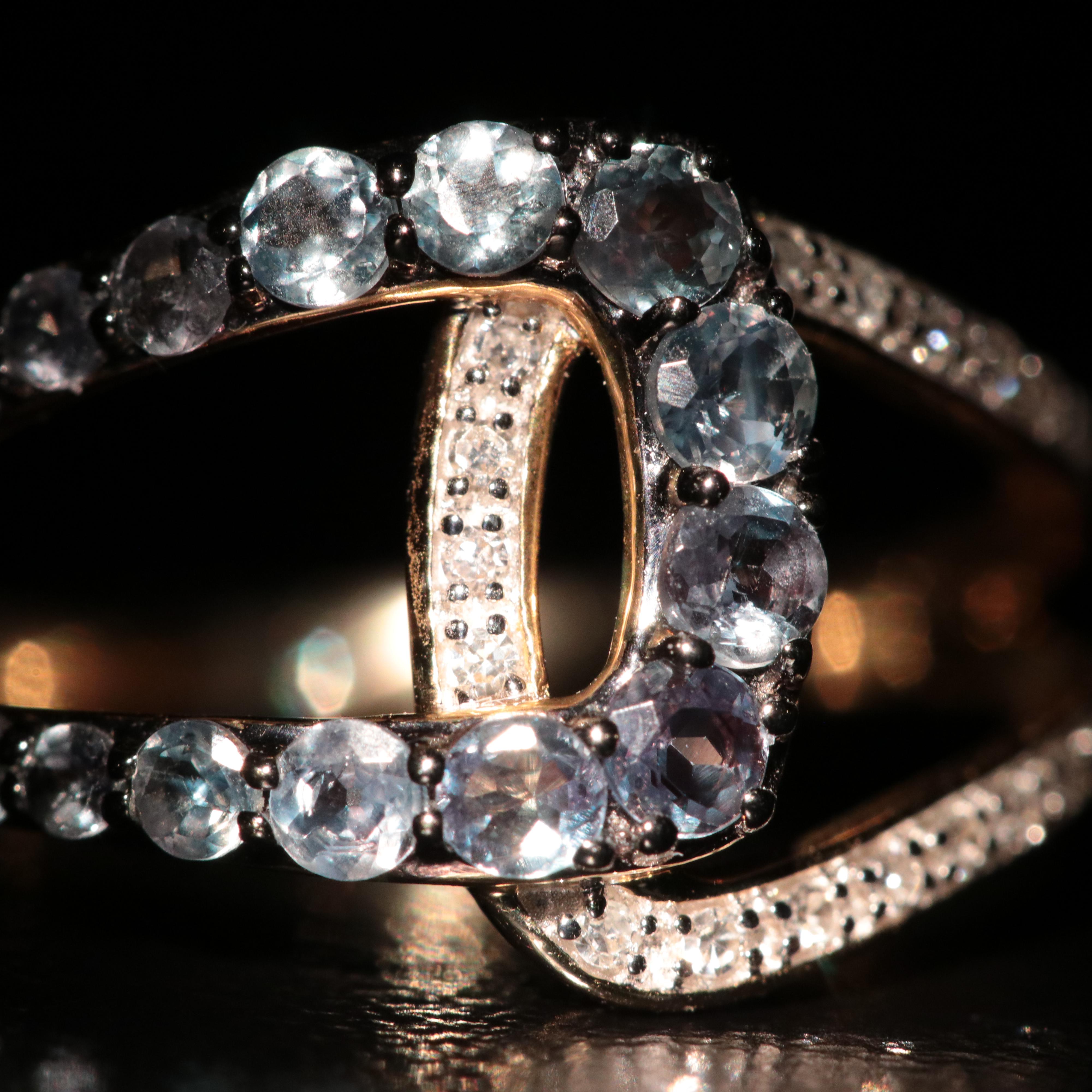 14K Alexandrite and Diamond Ring