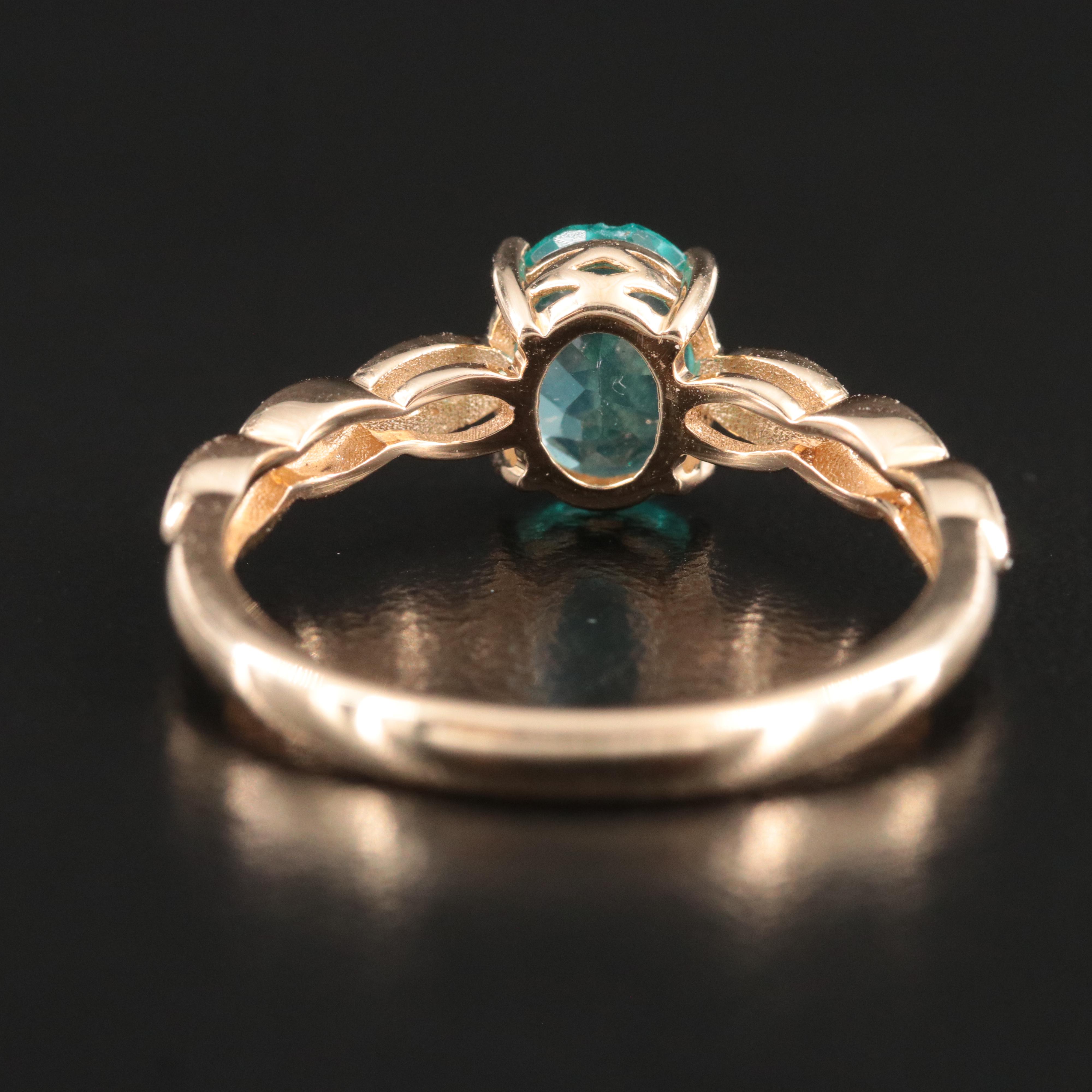 14K Apatite and Diamond Ring