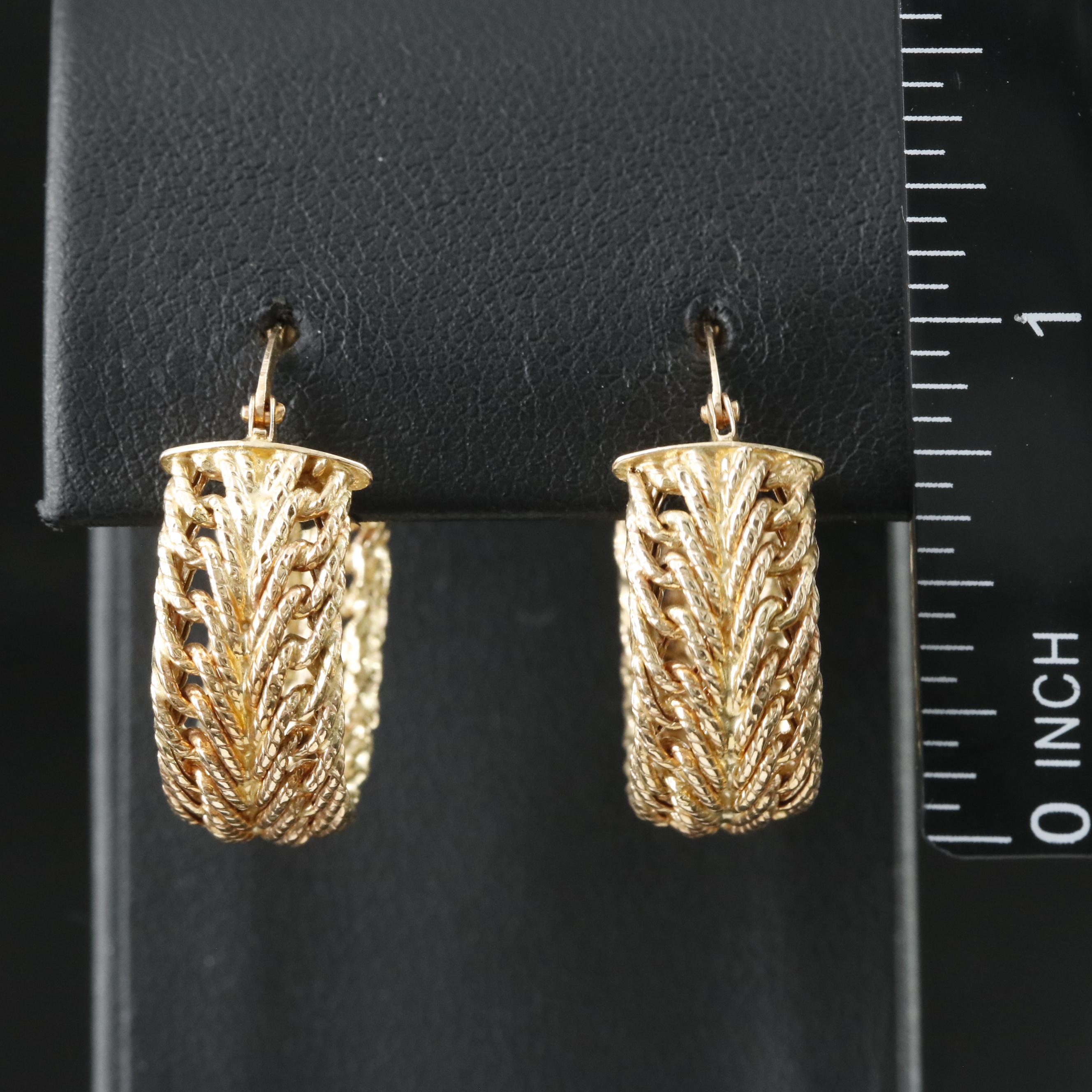 14K Braided Hoop Earrings