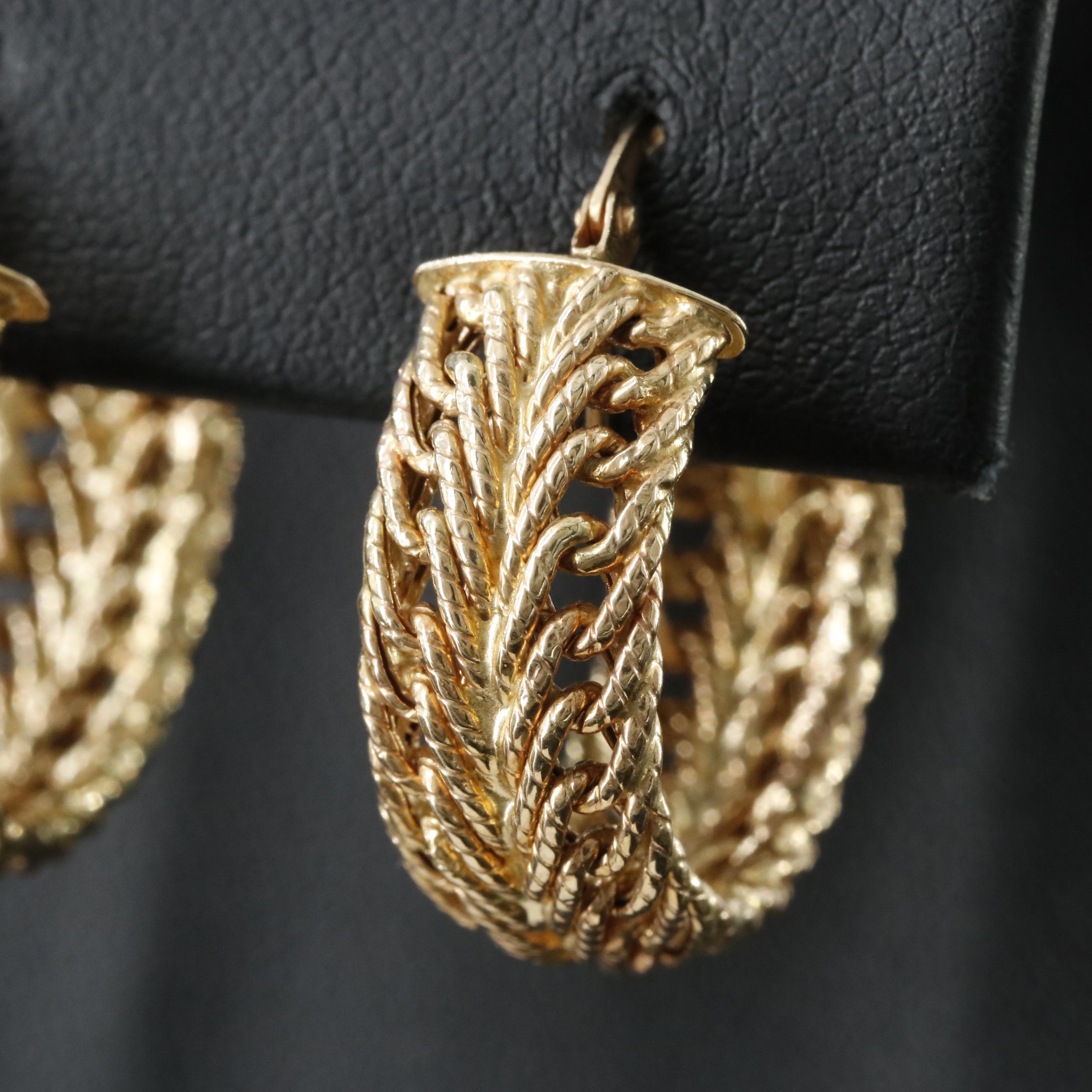 14K Braided Hoop Earrings