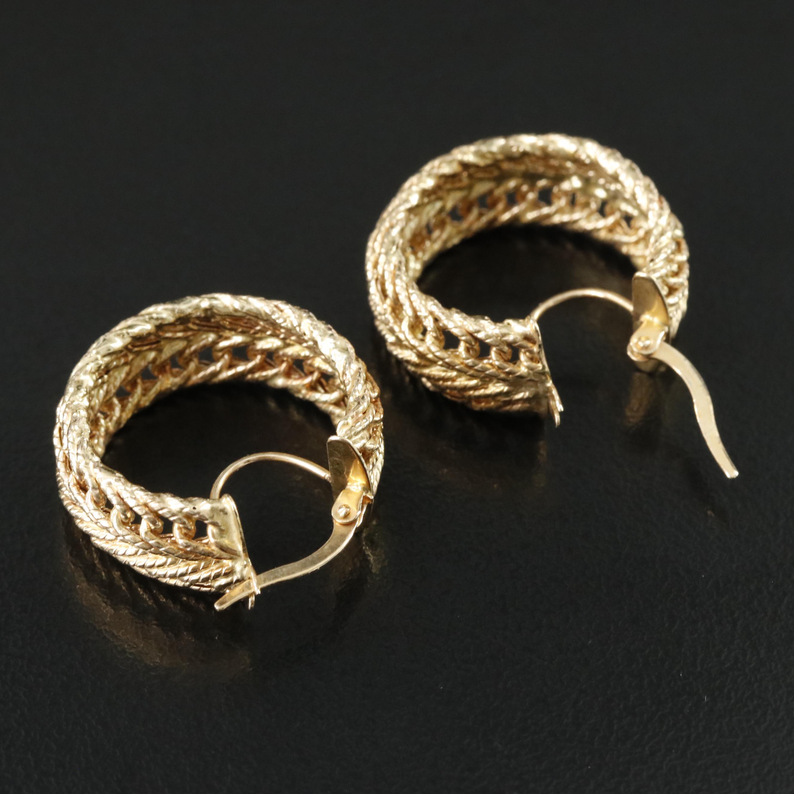 14K Braided Hoop Earrings