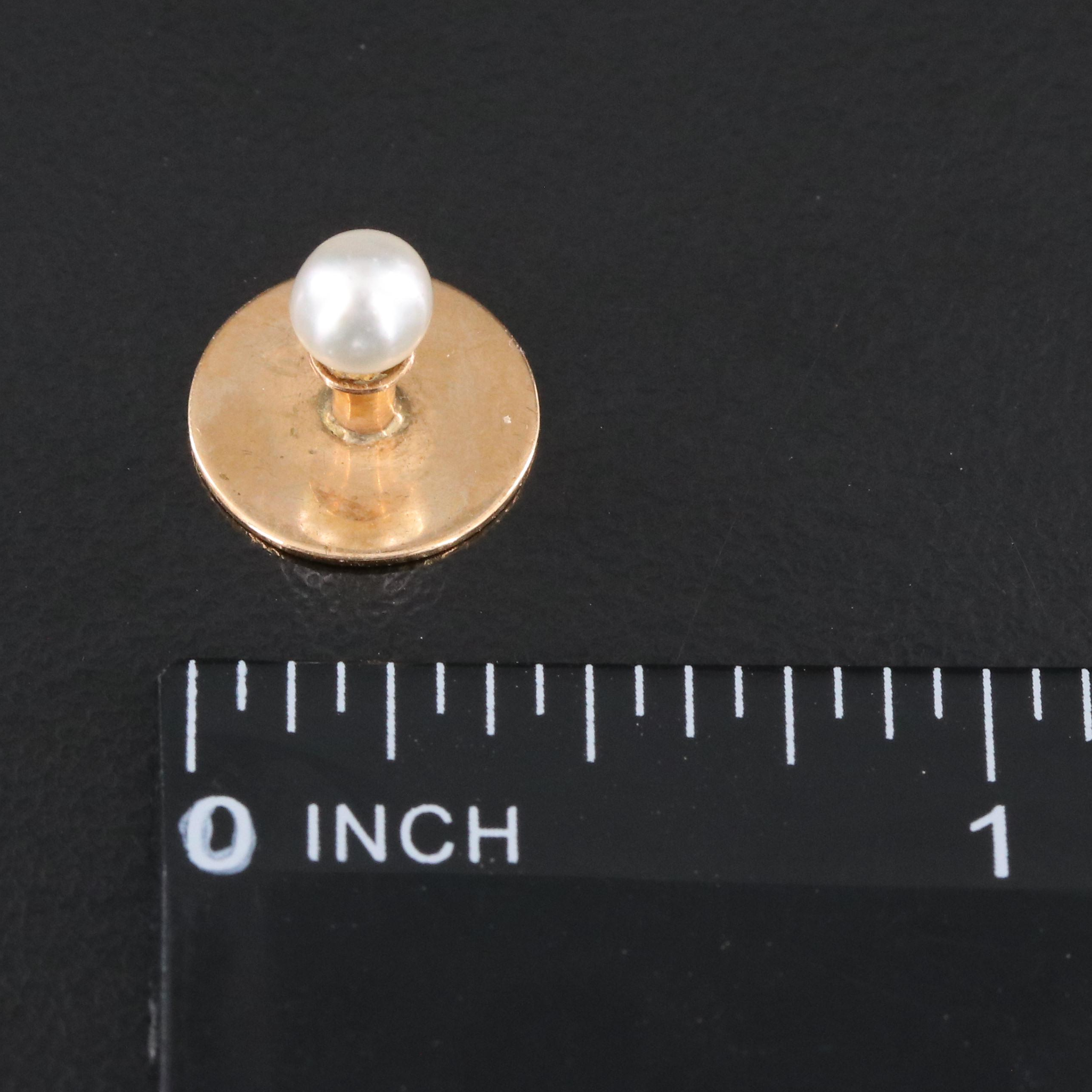 Vintage 14K Pearl Shirt Studs