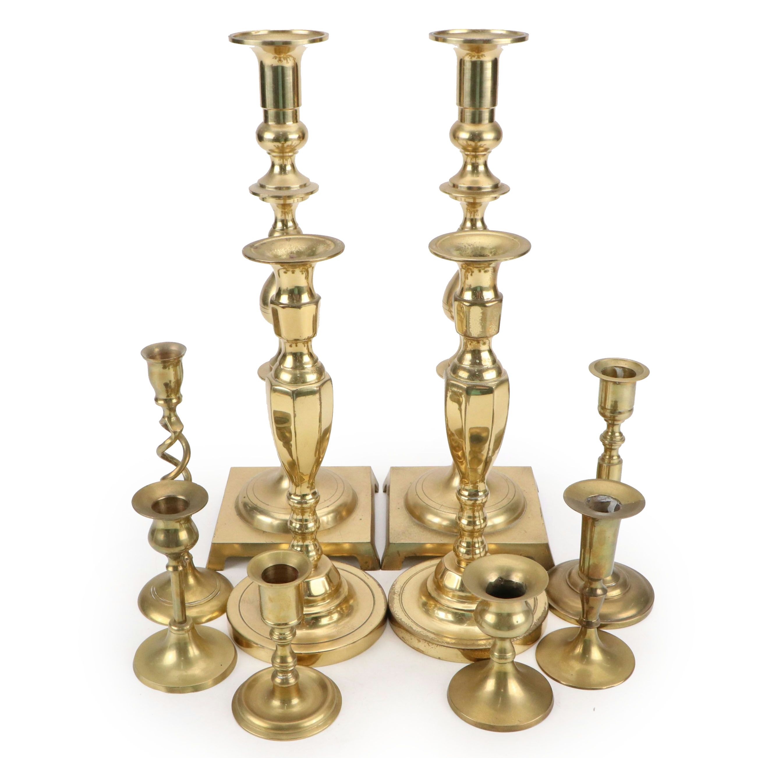 Indian, Japanese and More Brass Candlesticks