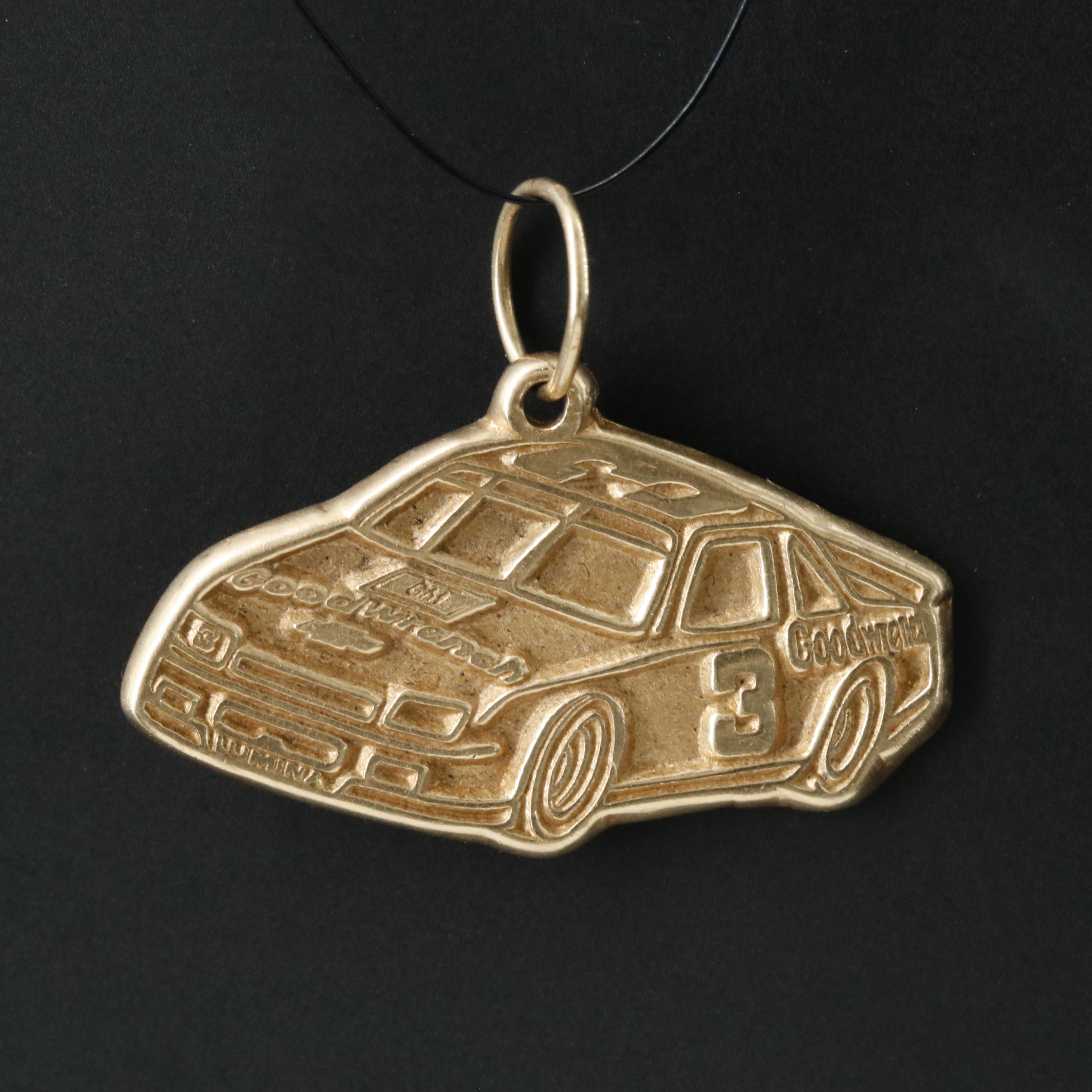 14K Race Car Pendant