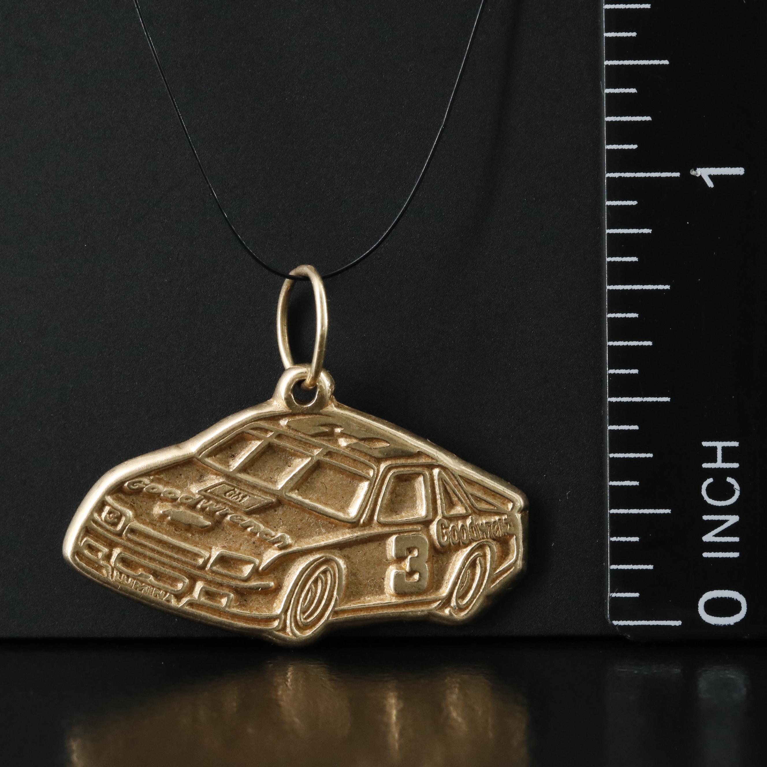 14K Race Car Pendant
