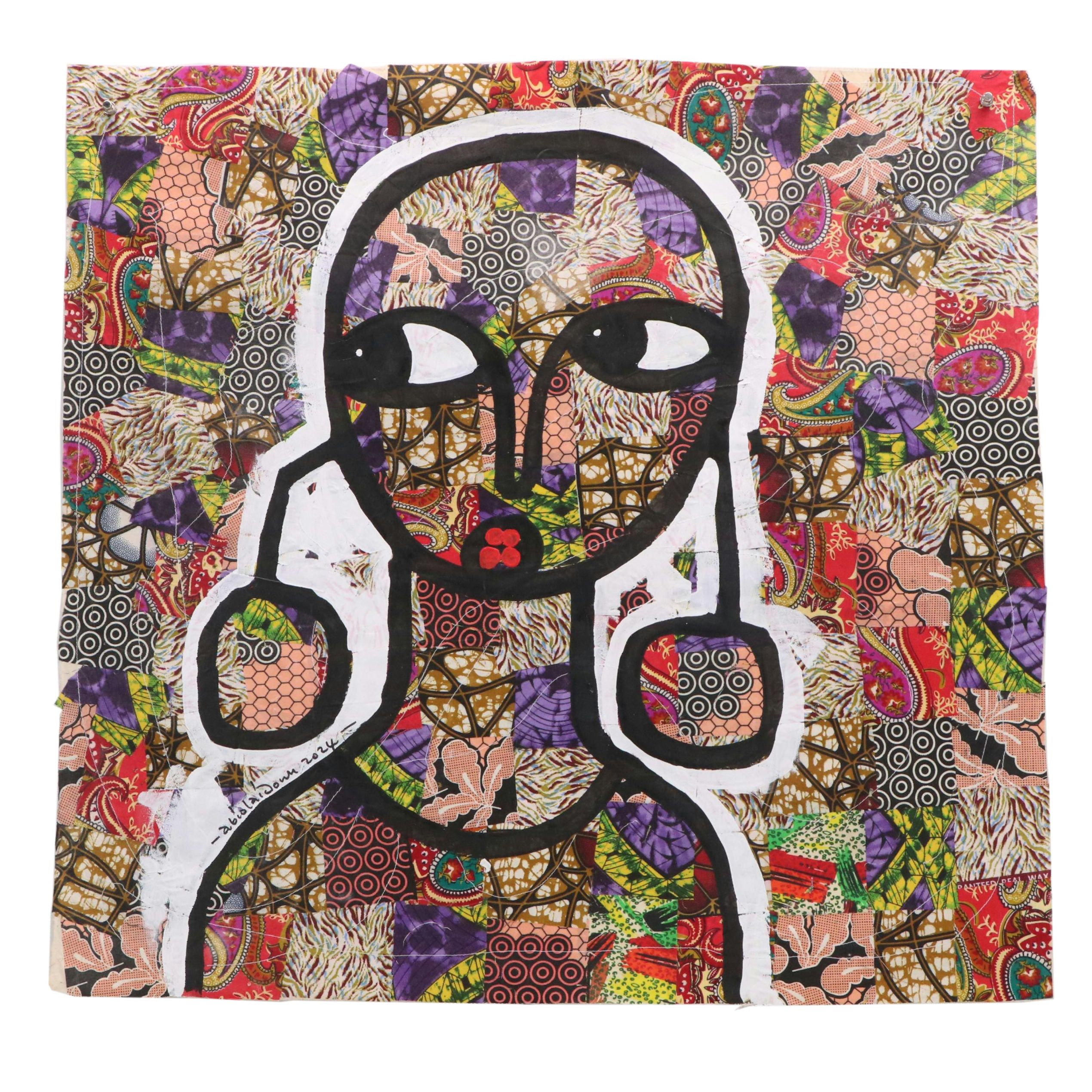 Abiola Idowu Modern Mixed Media Painting "Sensurtuun- Good Morning Love," 2024