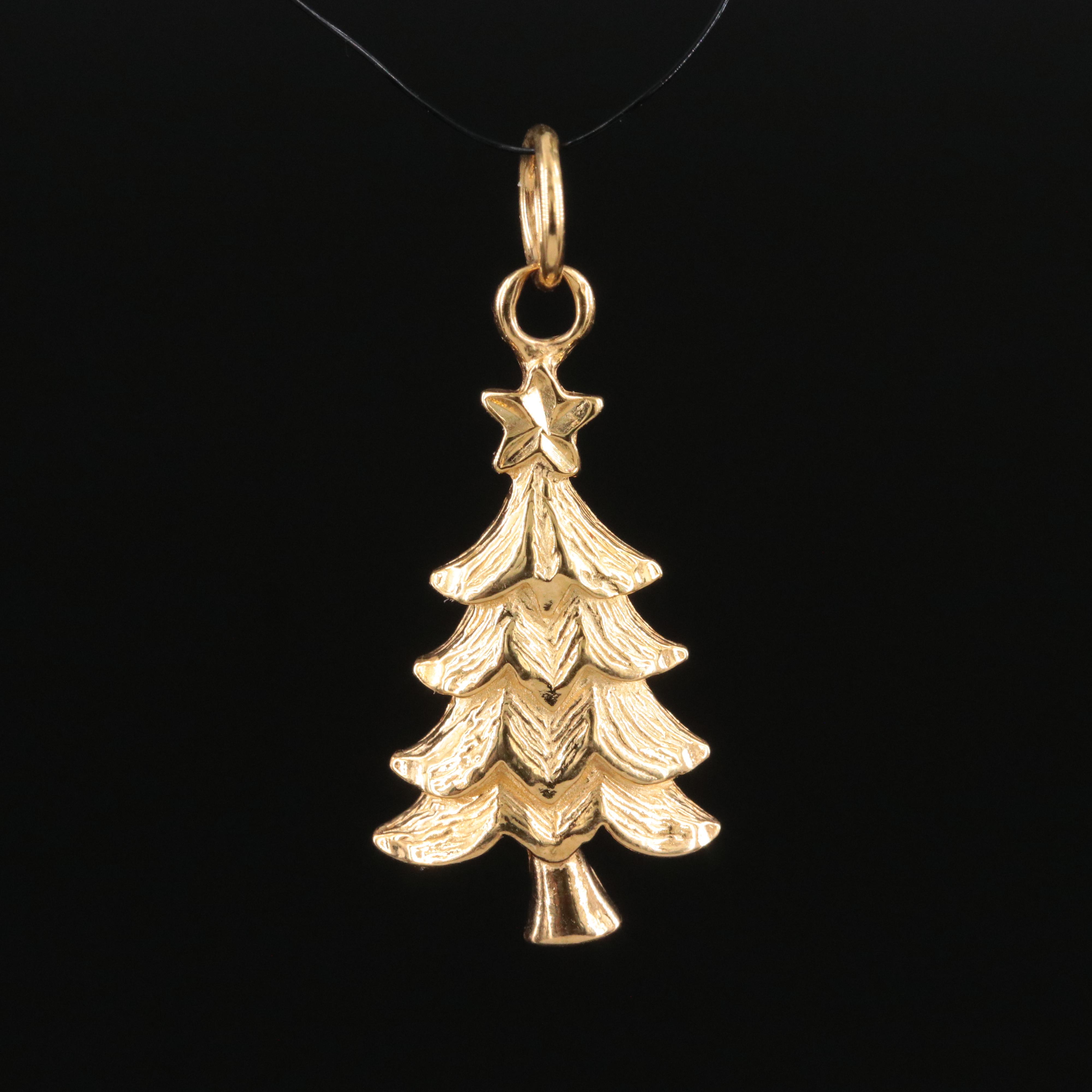14K Christmas Tree Pendant