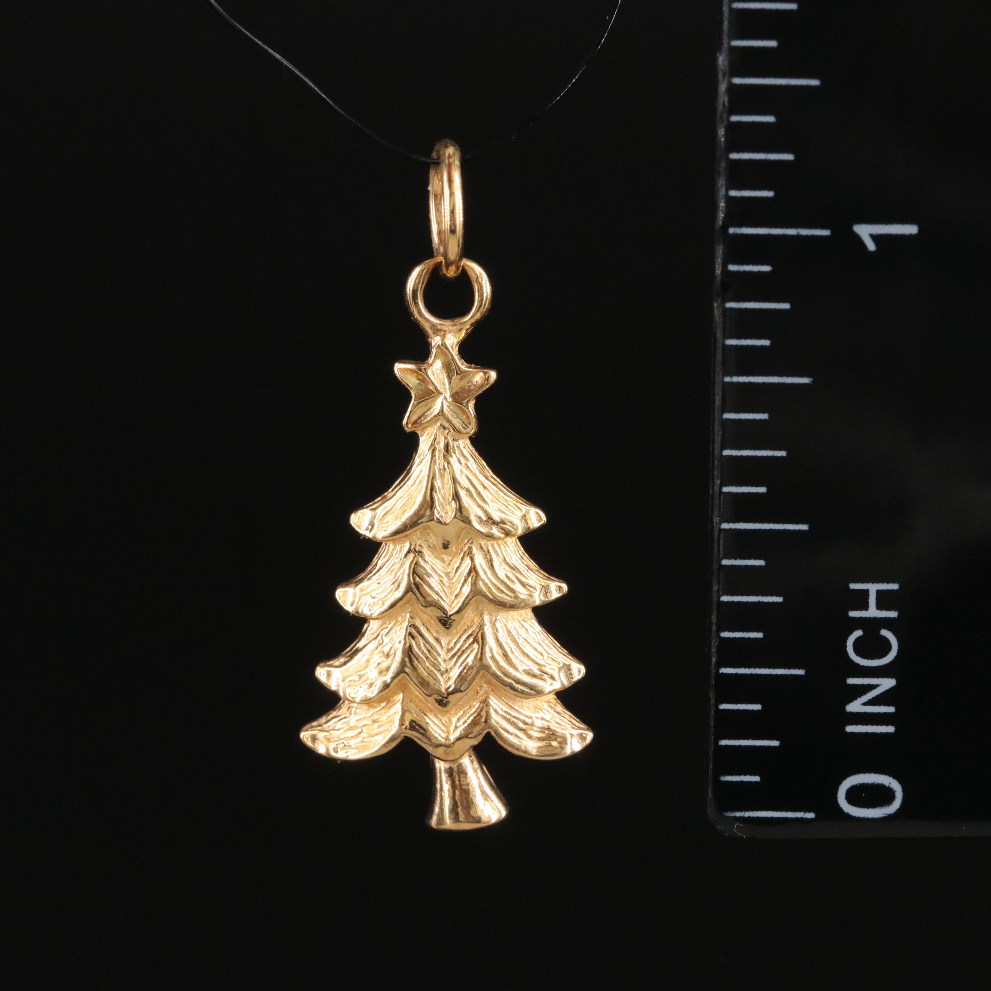 14K Christmas Tree Pendant