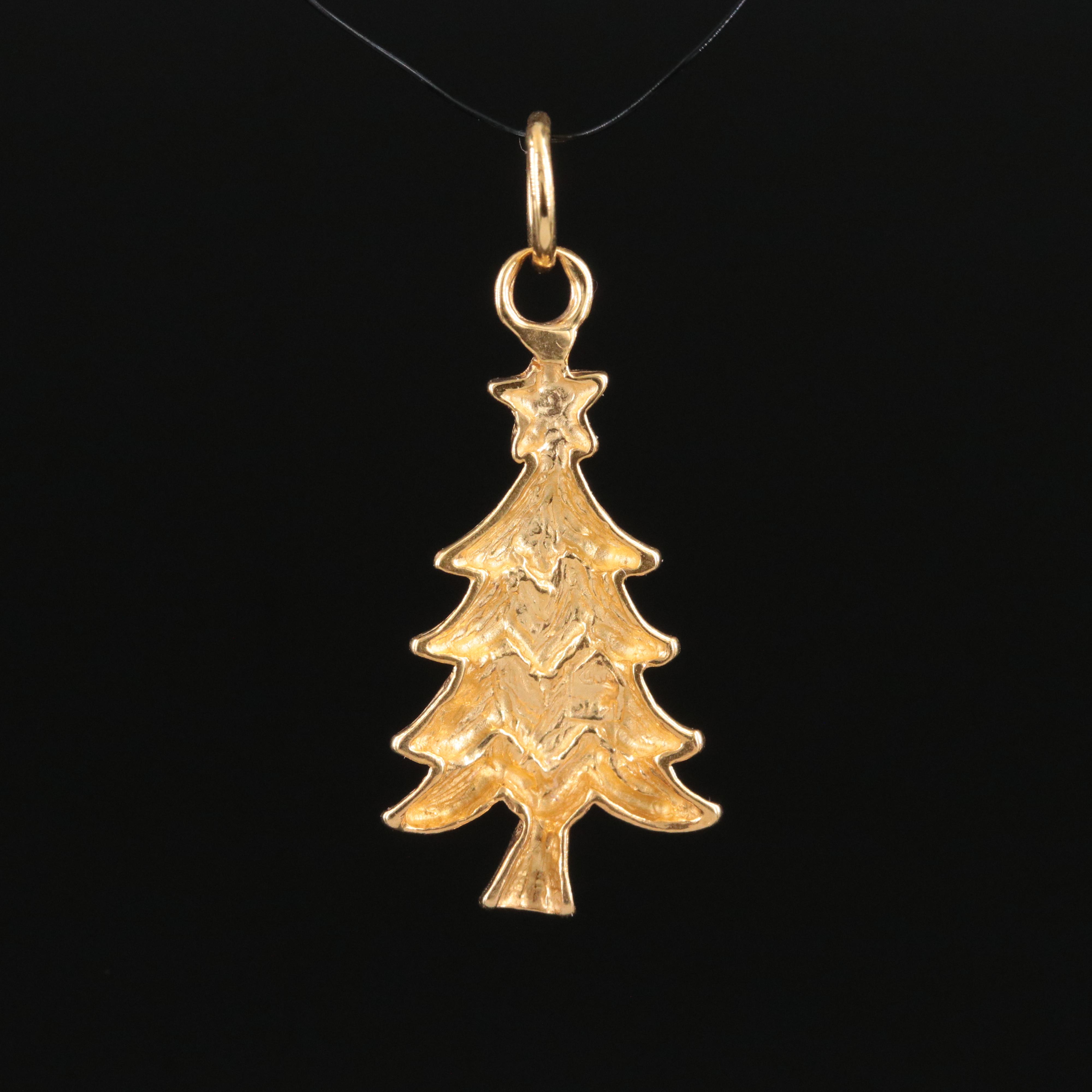14K Christmas Tree Pendant