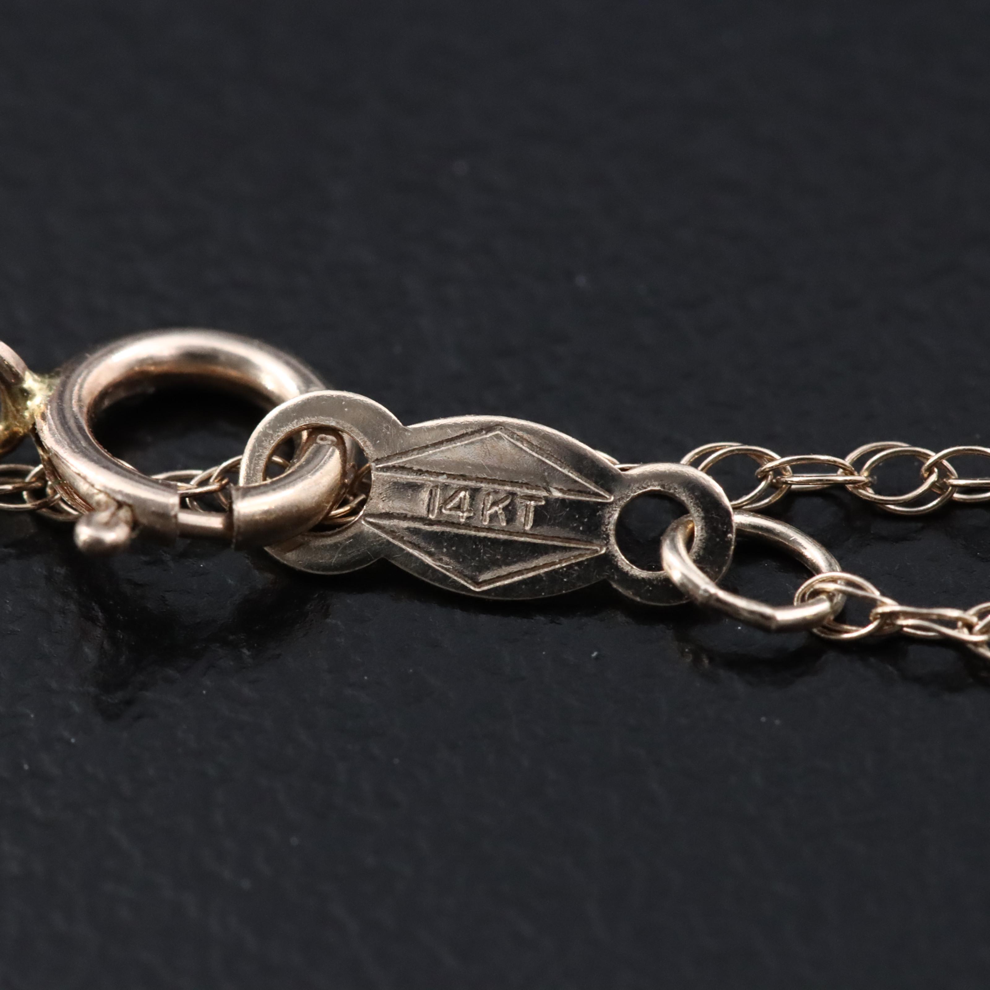 14K 0.06 CT Diamond Pendant Necklace