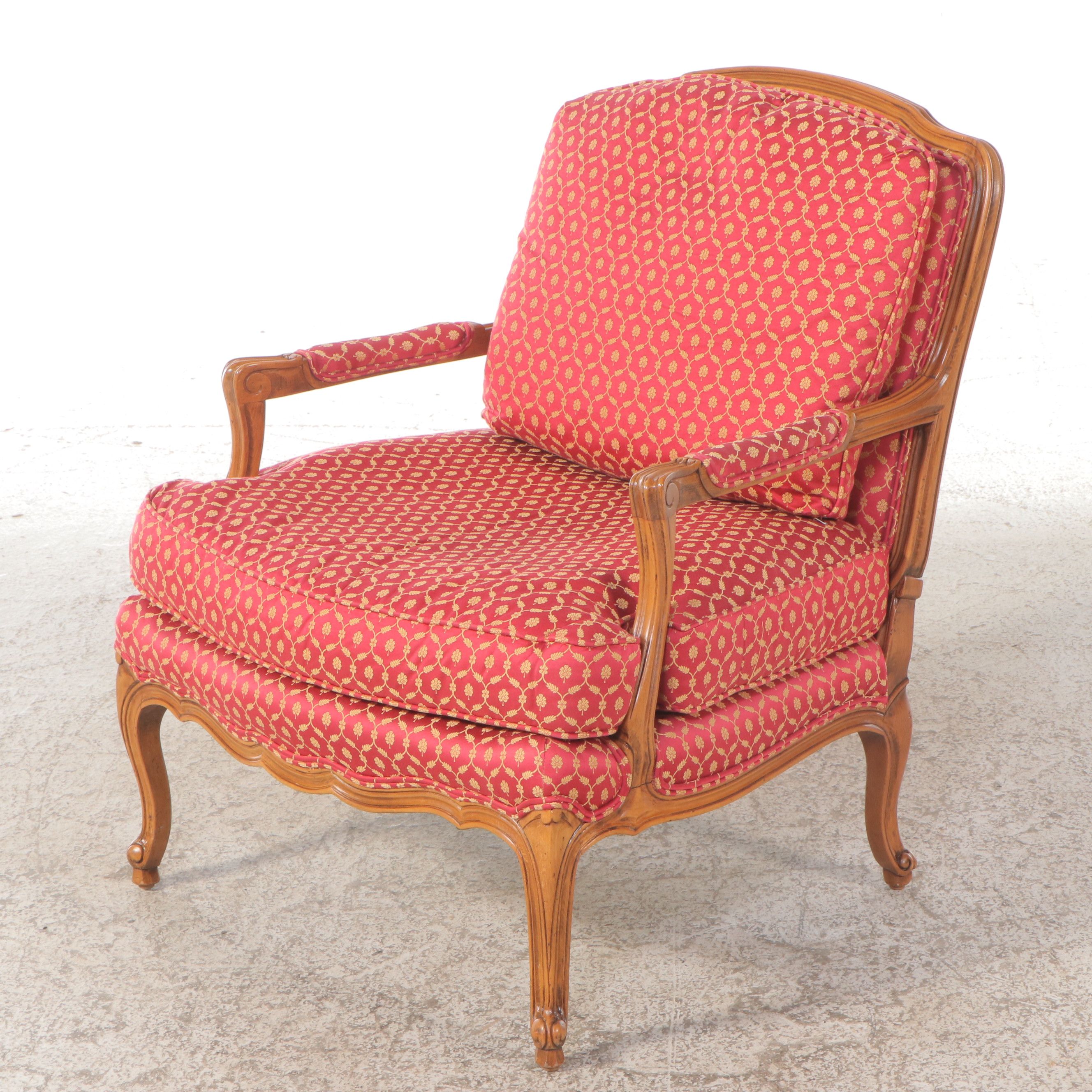 Louis XVI Style Wood and Upholstered Bergère Chair