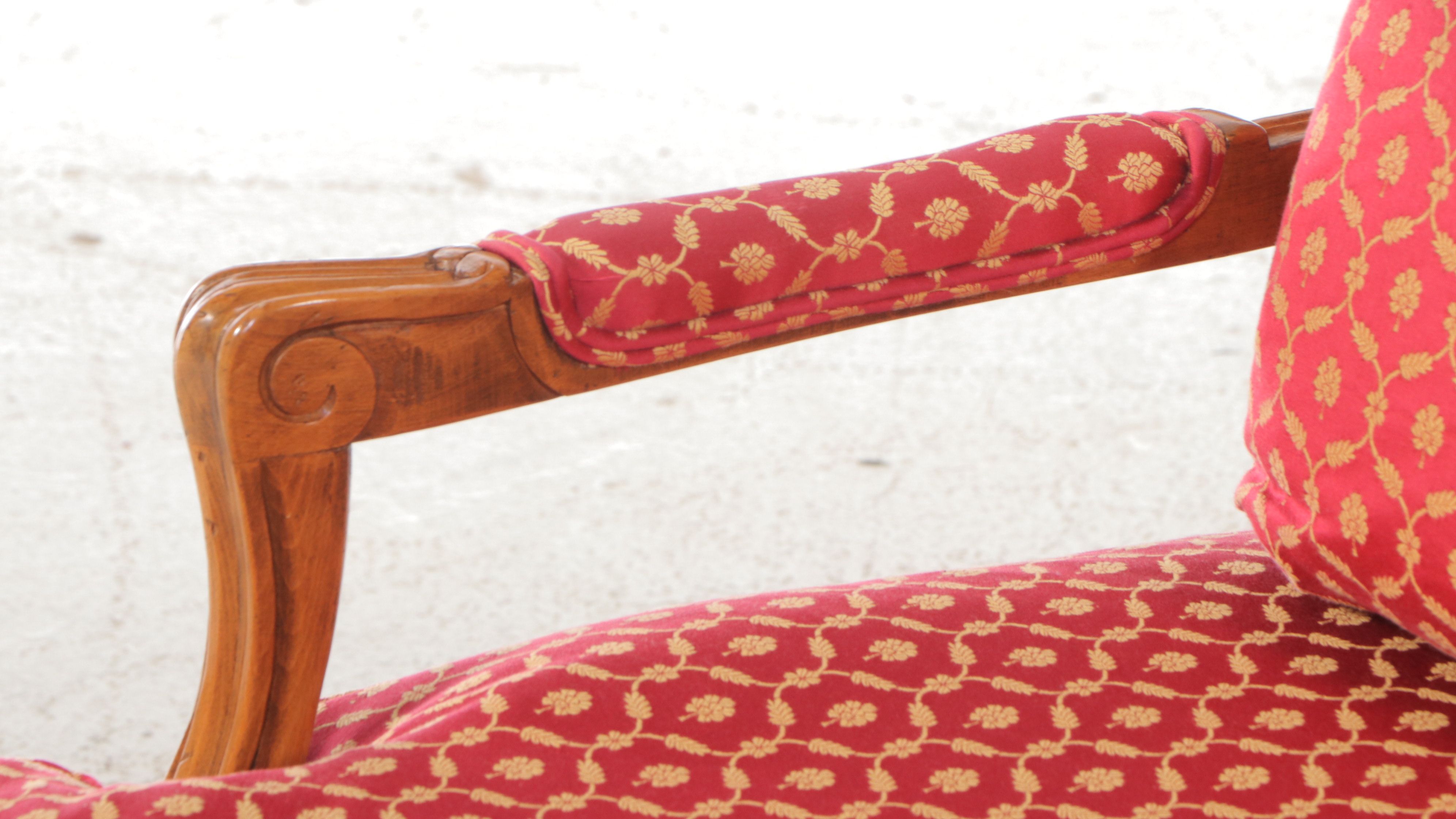 Louis XVI Style Wood and Upholstered Bergère Chair