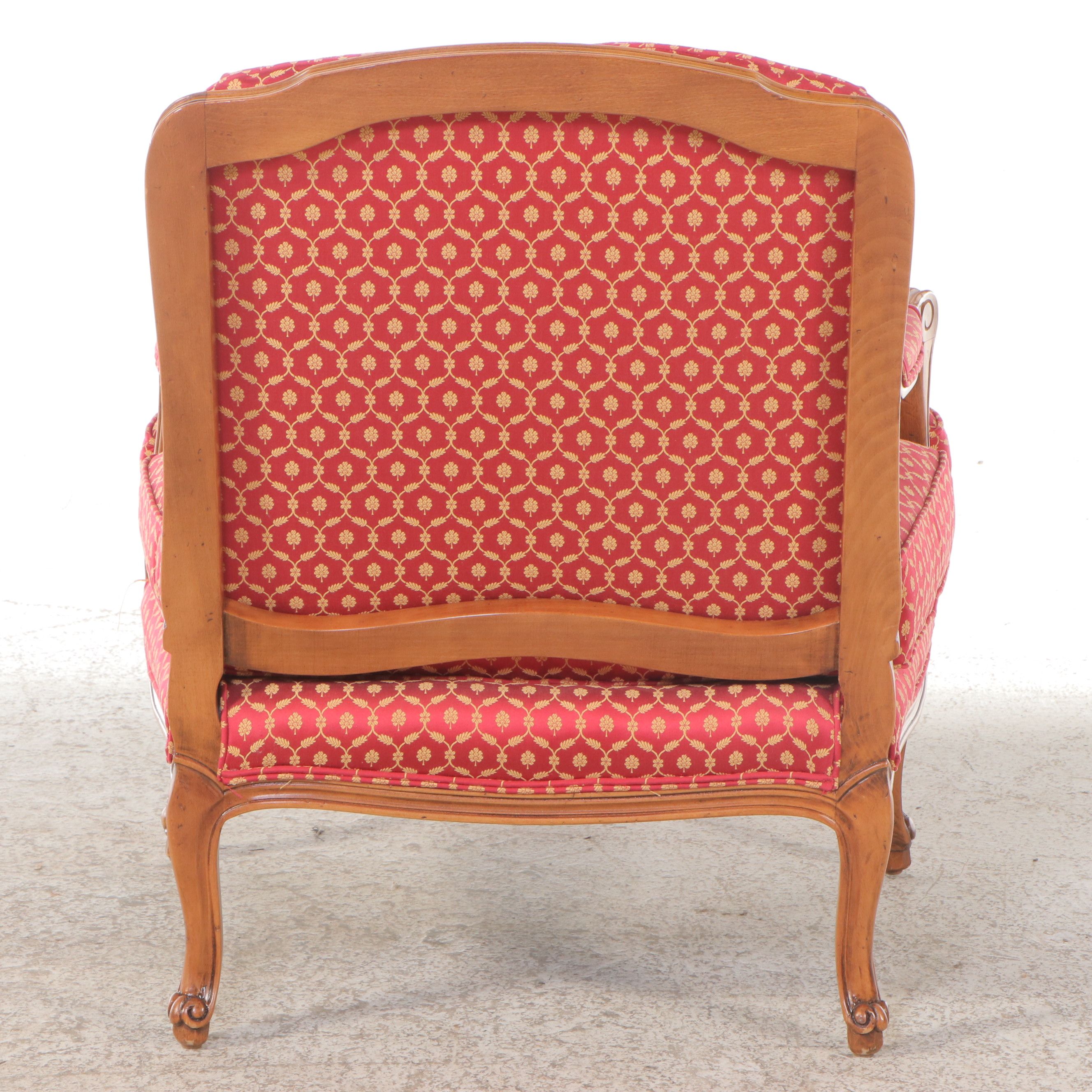 Louis XVI Style Wood and Upholstered Bergère Chair