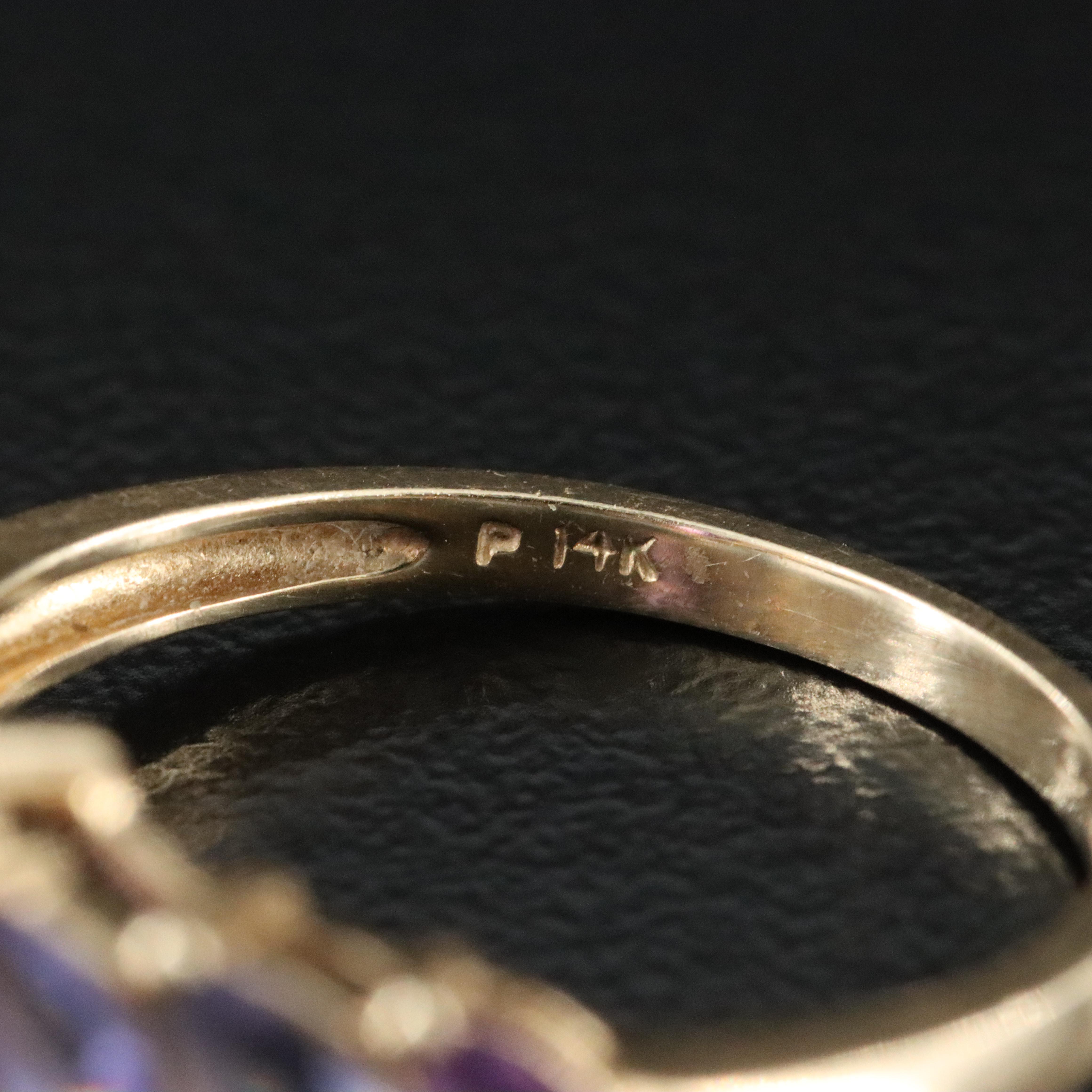 14K Amethyst, Tanzanite and Iolite Ring