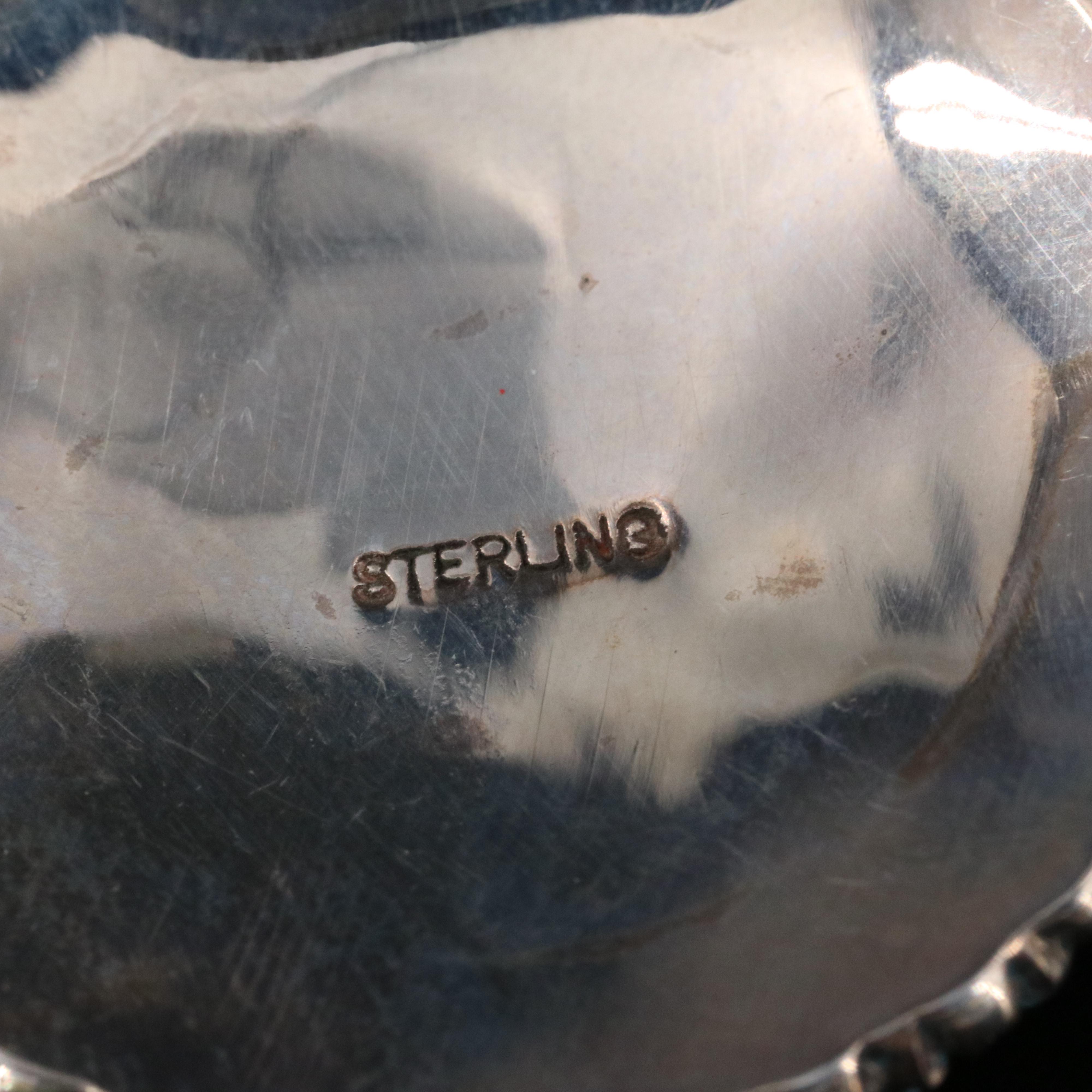 Sterling Faux Turquoise Petit Point Pendant