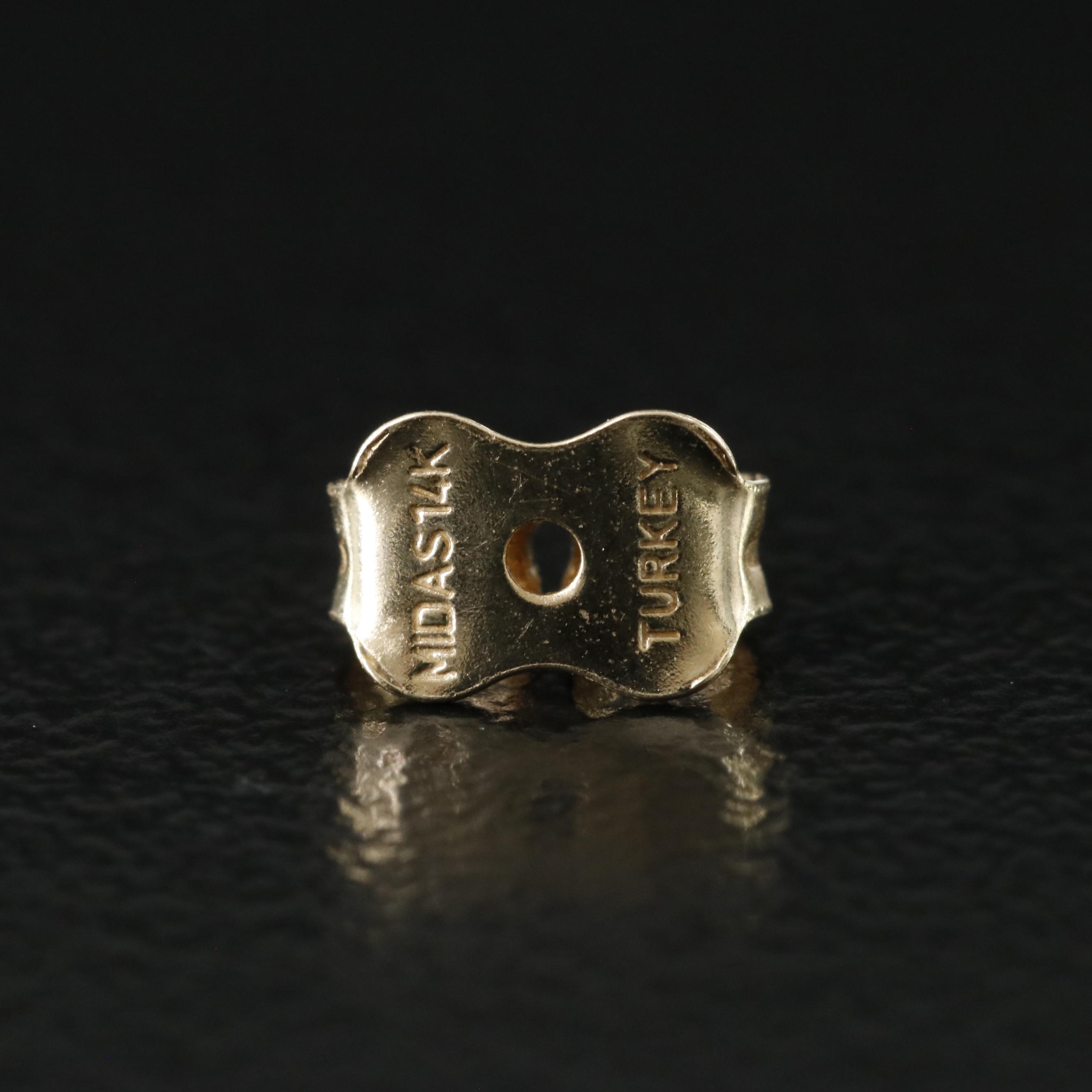 10K Tri-Color Riccio Chain Half Hoop Earrings