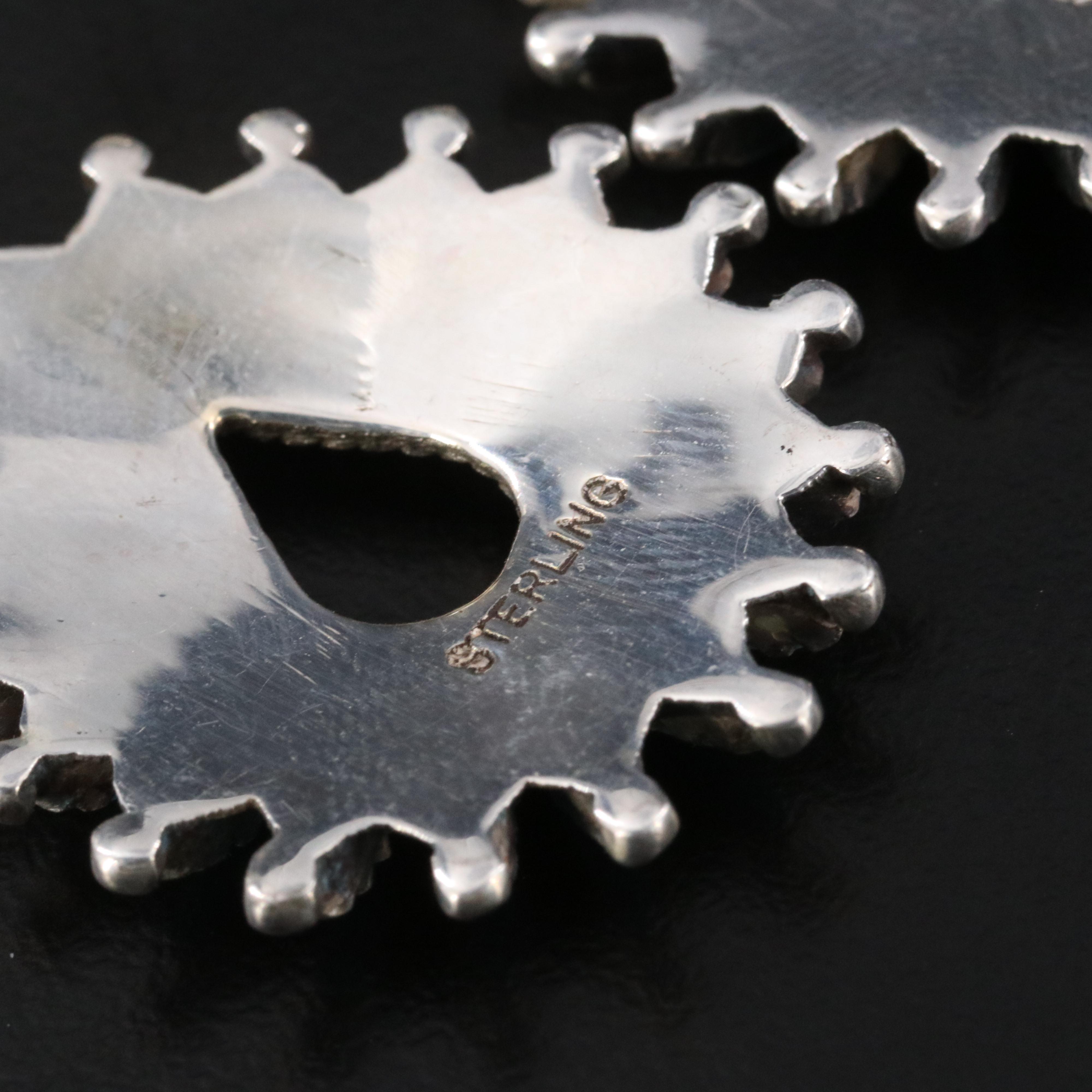 Sterling Faux Turquoise Petit Point Earrings