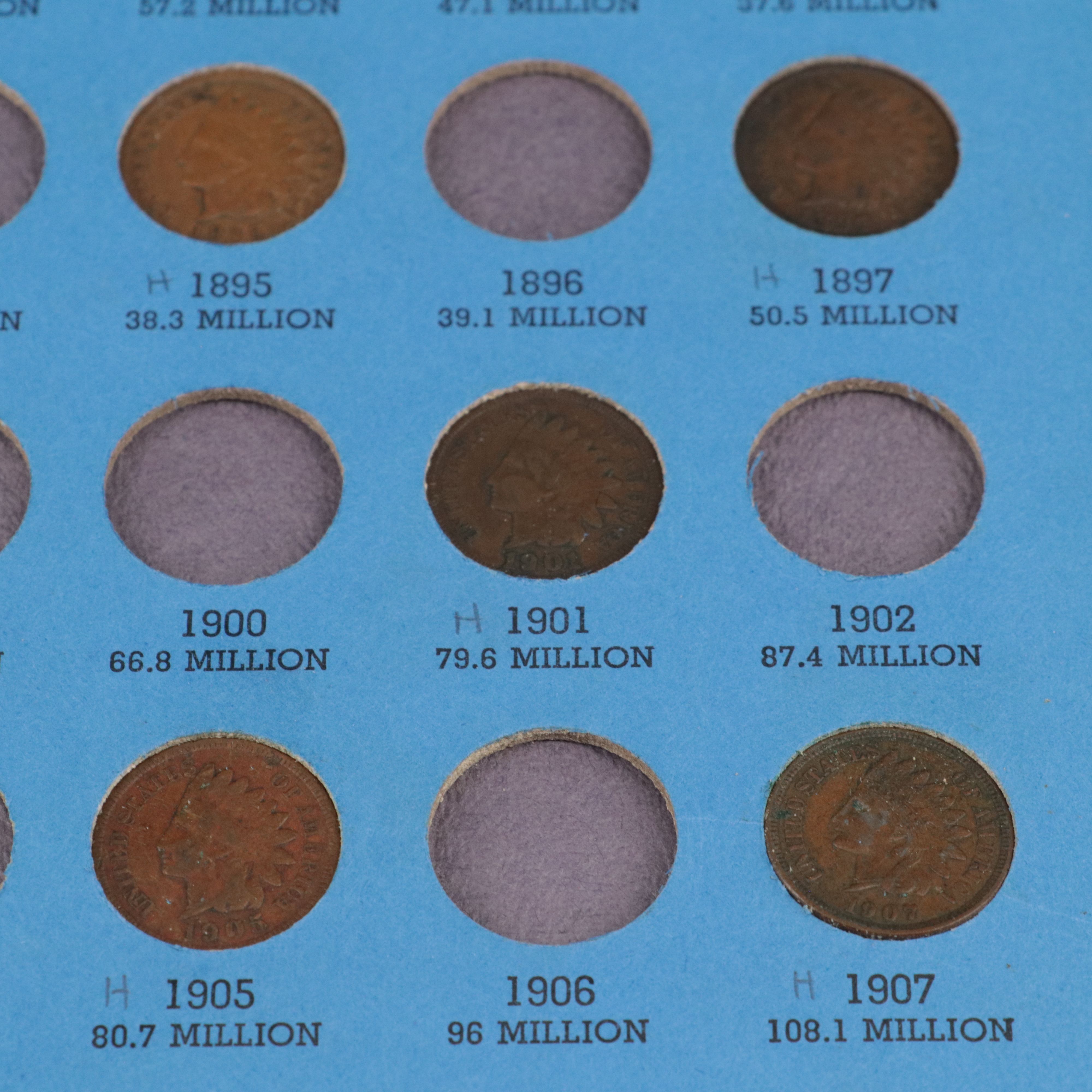 Partial Set of Fifteen lndian Cents