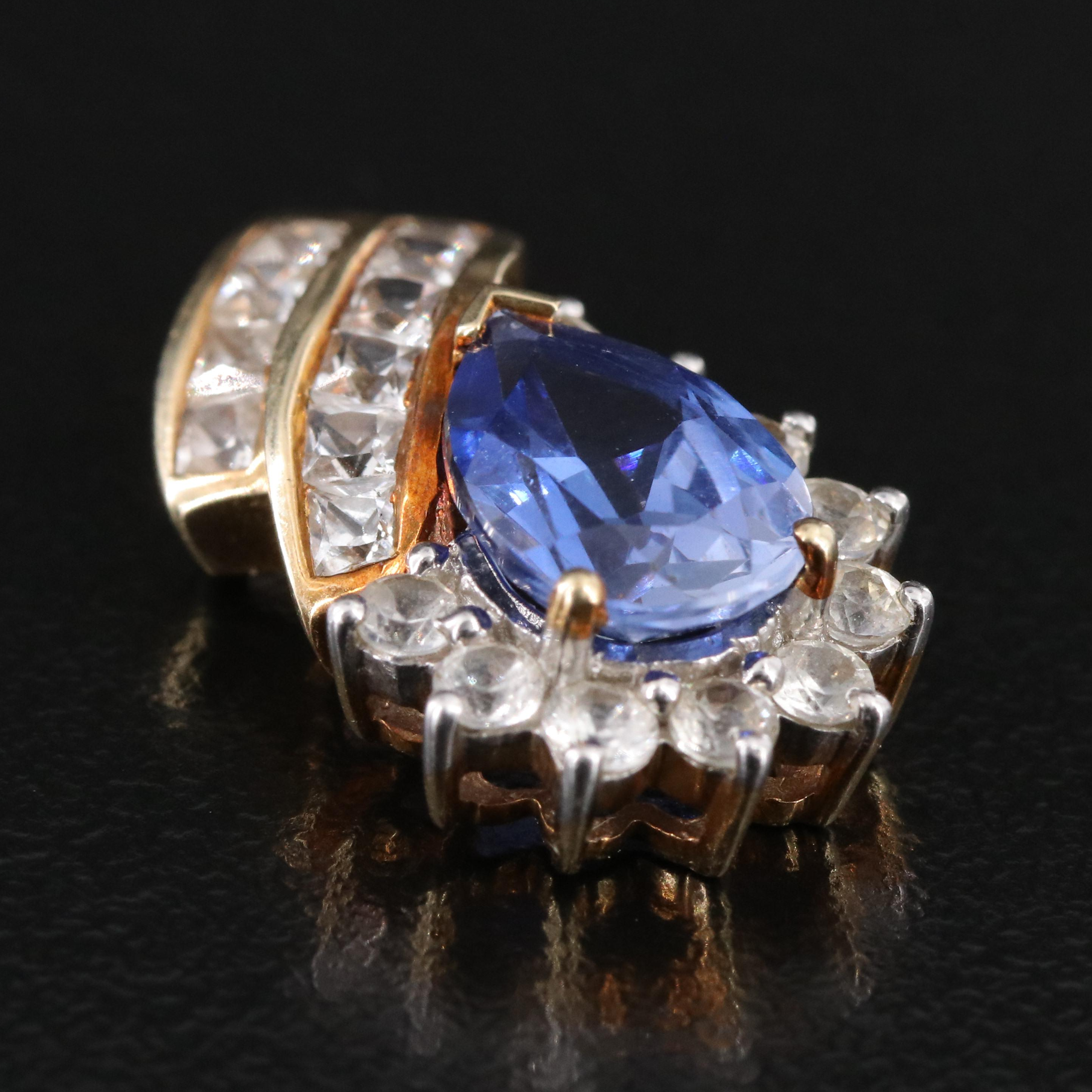 10K Sapphire and White Sapphire Pendant