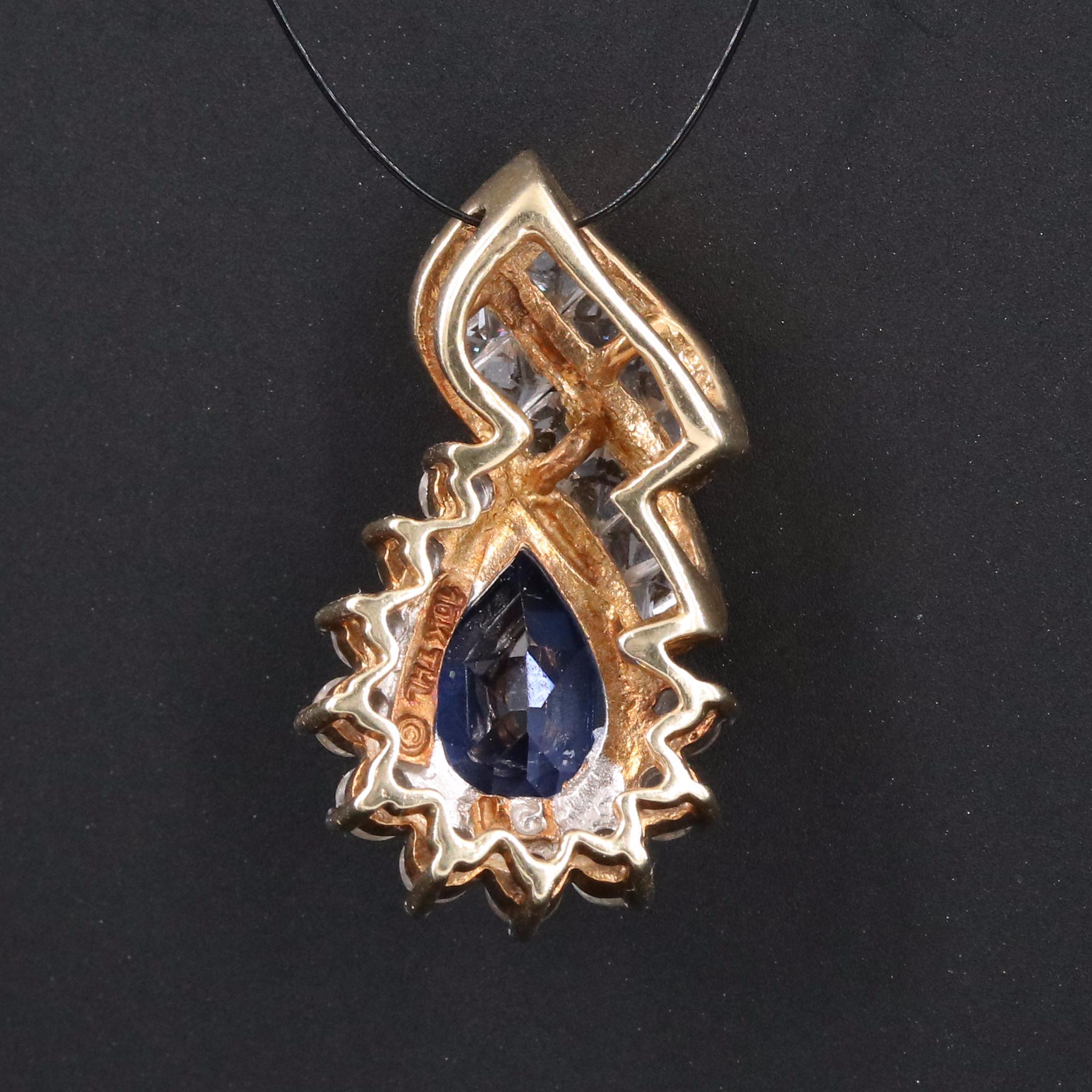 10K Sapphire and White Sapphire Pendant