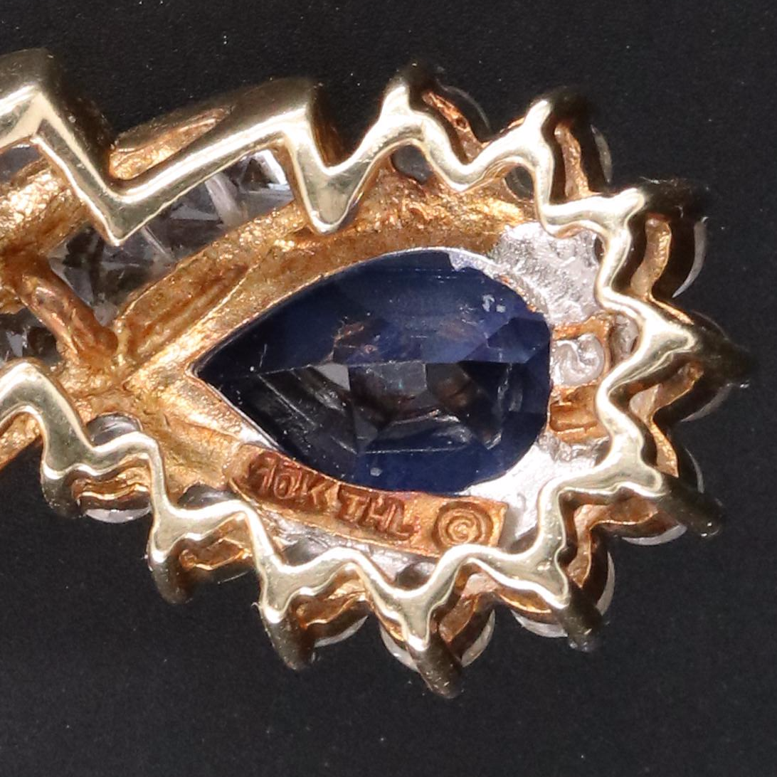 10K Sapphire and White Sapphire Pendant