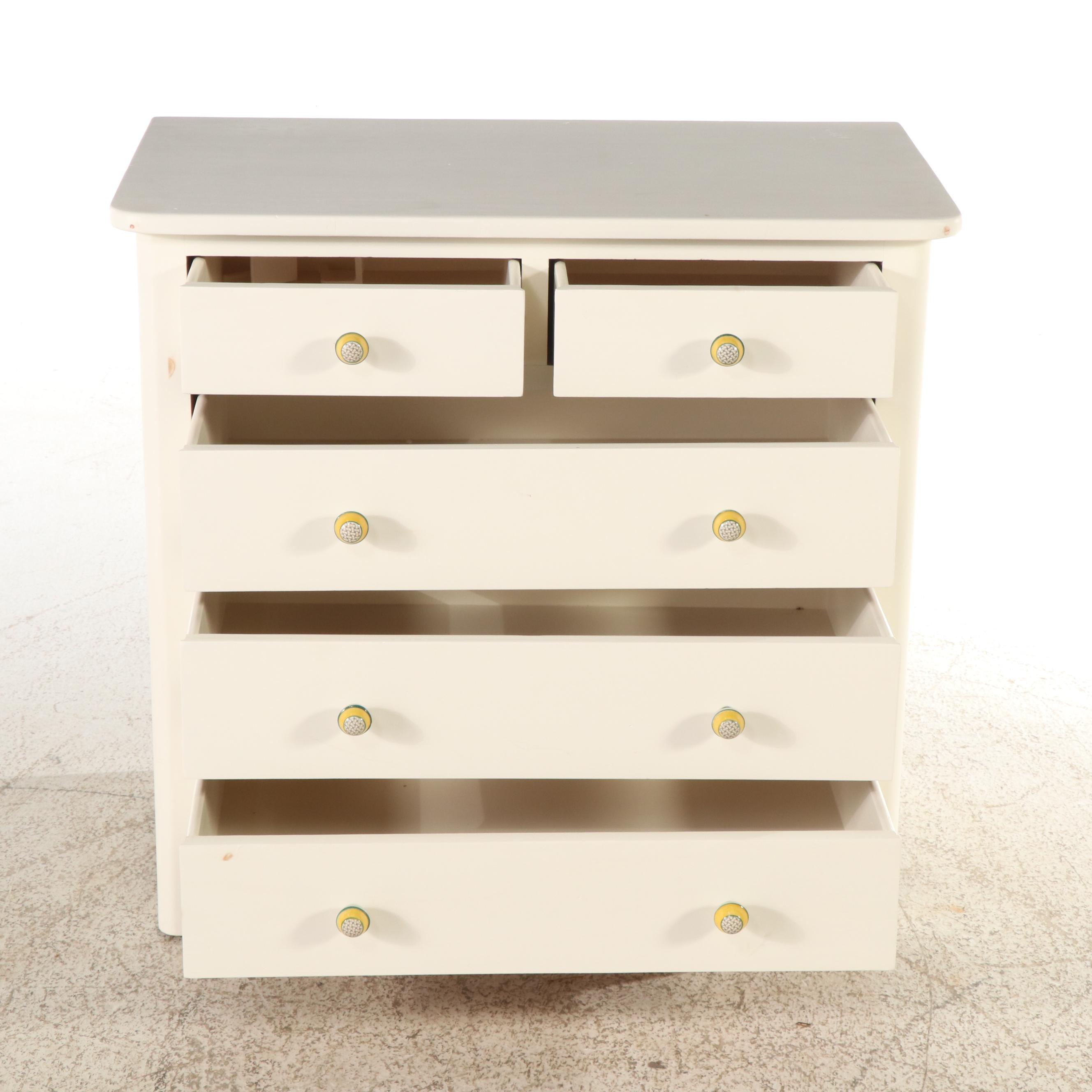 Victorian Style Painted Wood Chest of Drawers