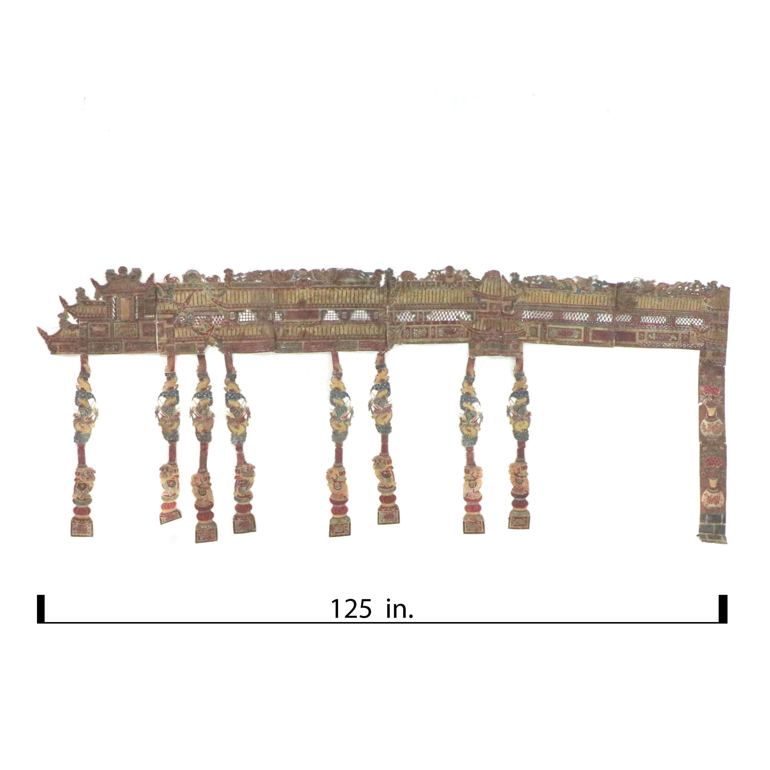 Chinese Palace Shadow Puppet Backdrop, Circa 1870