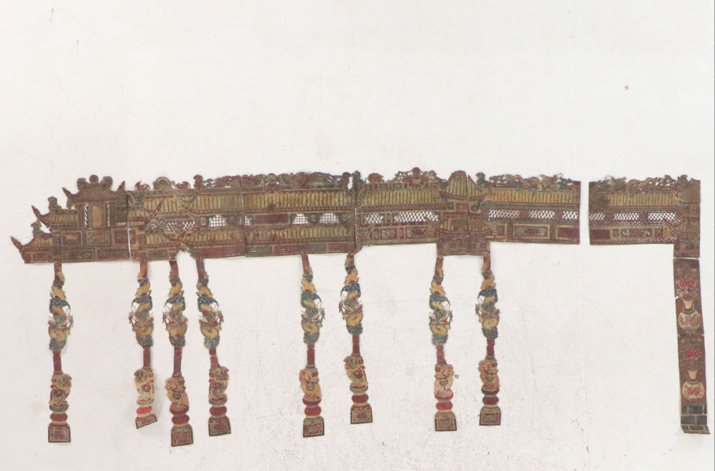 Chinese Palace Shadow Puppet Backdrop, Circa 1870