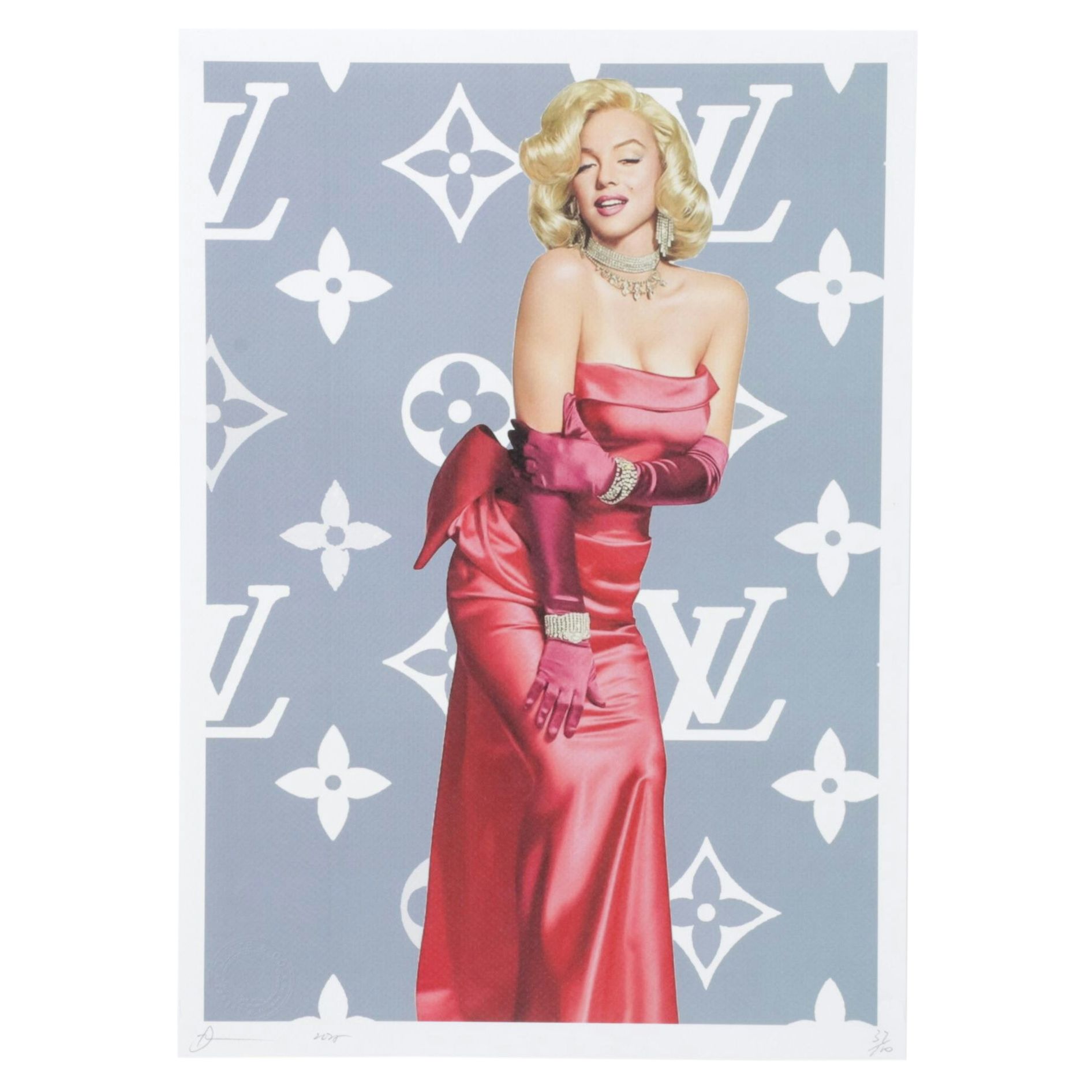 Death NYC Pop Art Digital Print Homage to Louis Vuitton x Marilyn, 2025
